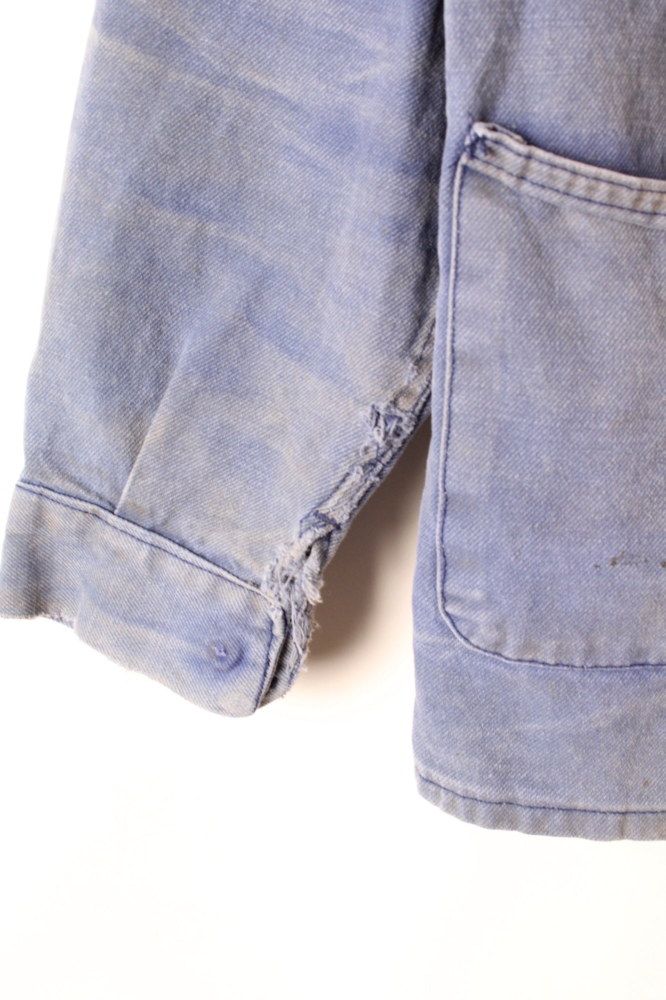 VINTAGE WORK CHORE JACKET SPLATTER BLEU DE TRAVAIL - S/M