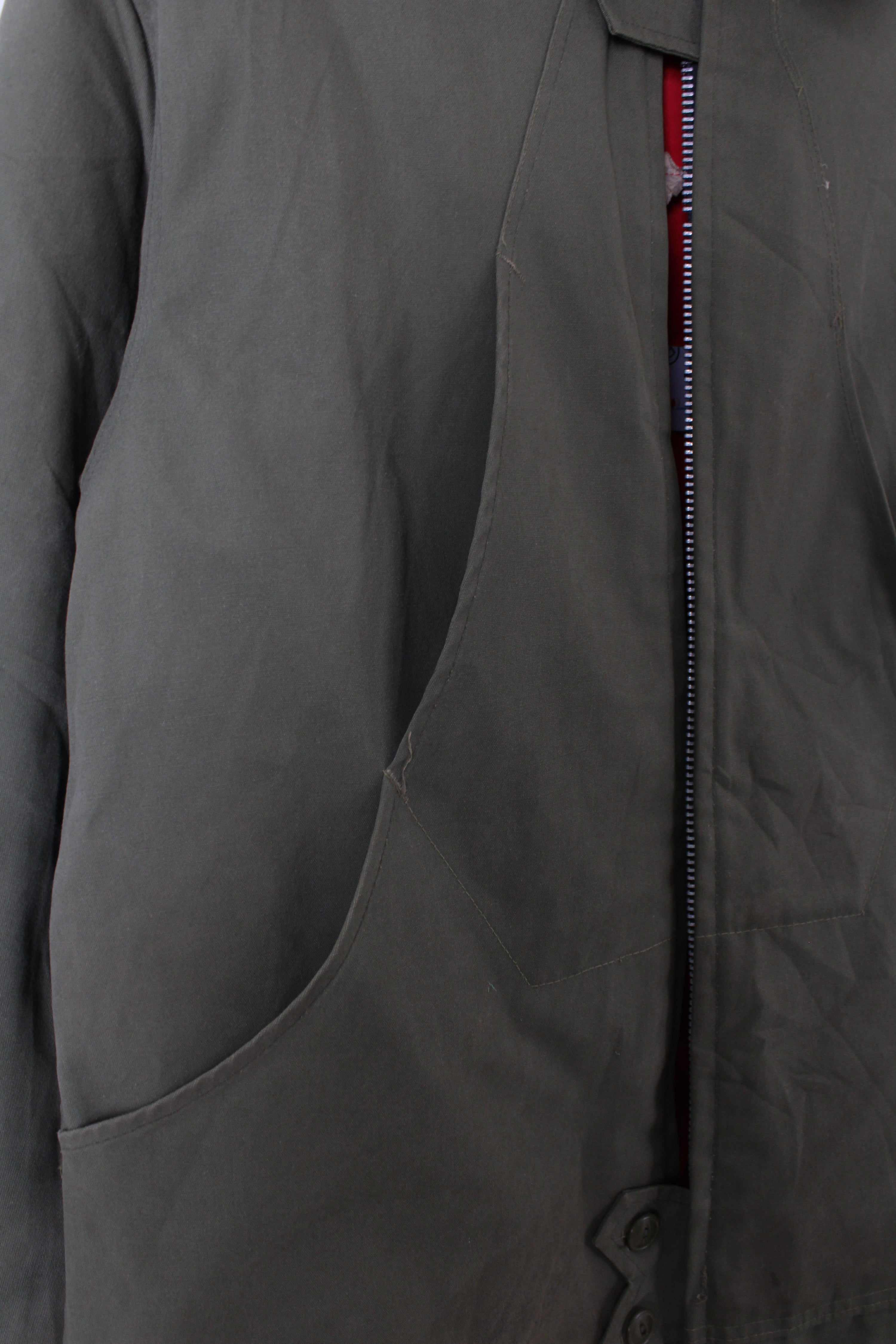 VINTAGE 1970S HEAVY QUILTED CANVAS PARKA GREEN - L/XL