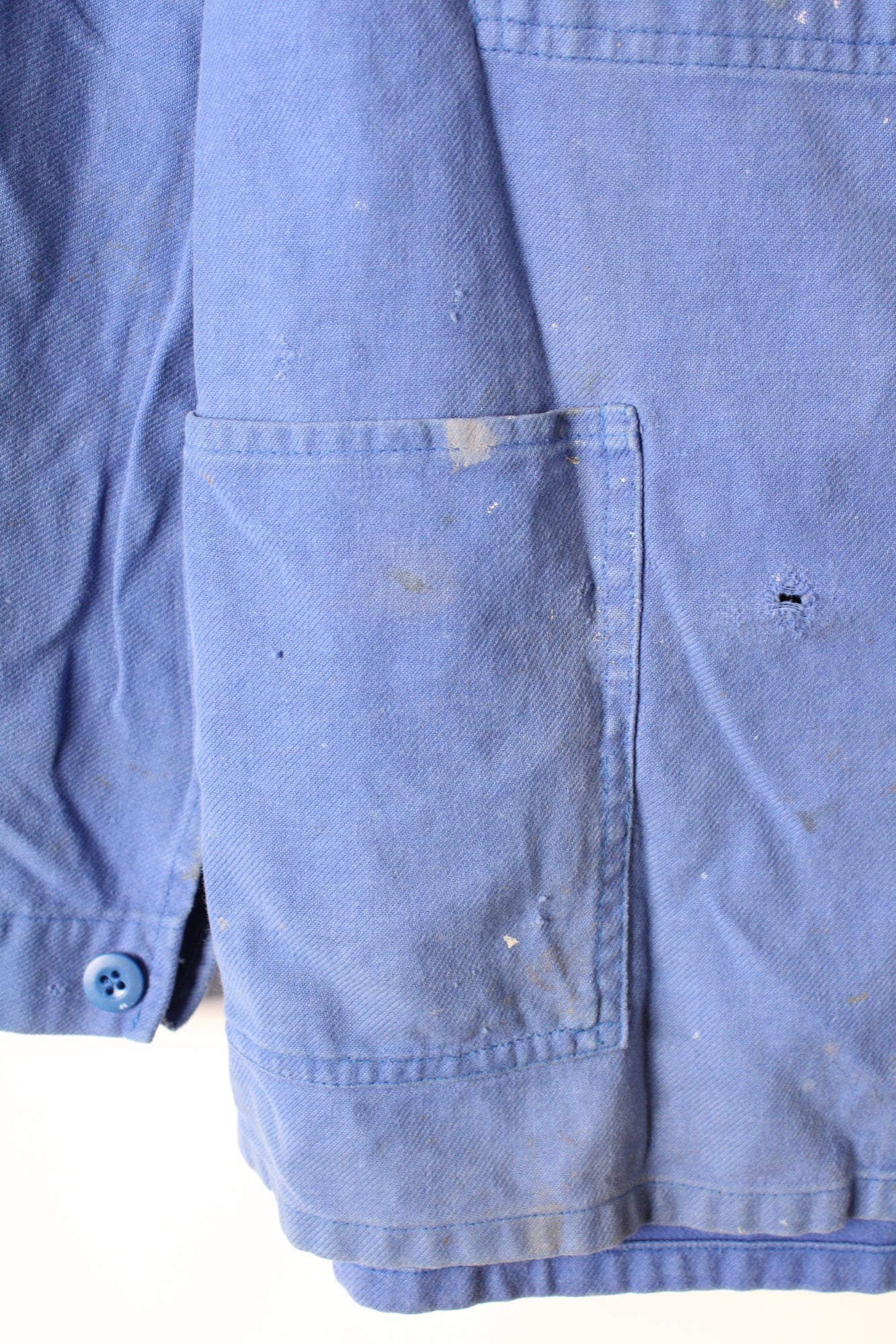 VINTAGE WORK CHORE JACKET PAINTER BLEU DE TRAVAIL - L/XL