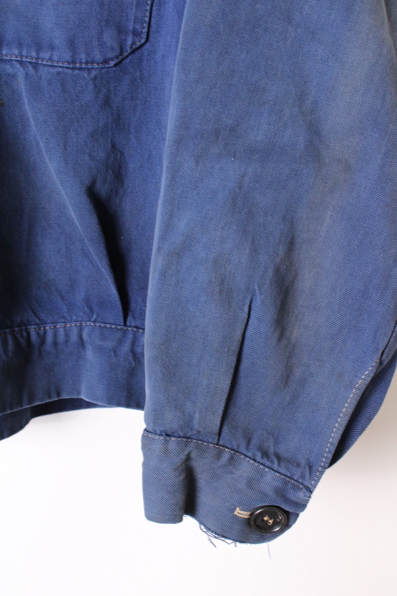 VINTAGE WORK CROPPED JACKET DISTRESSED BLEU DE TRAVAIL - S/M