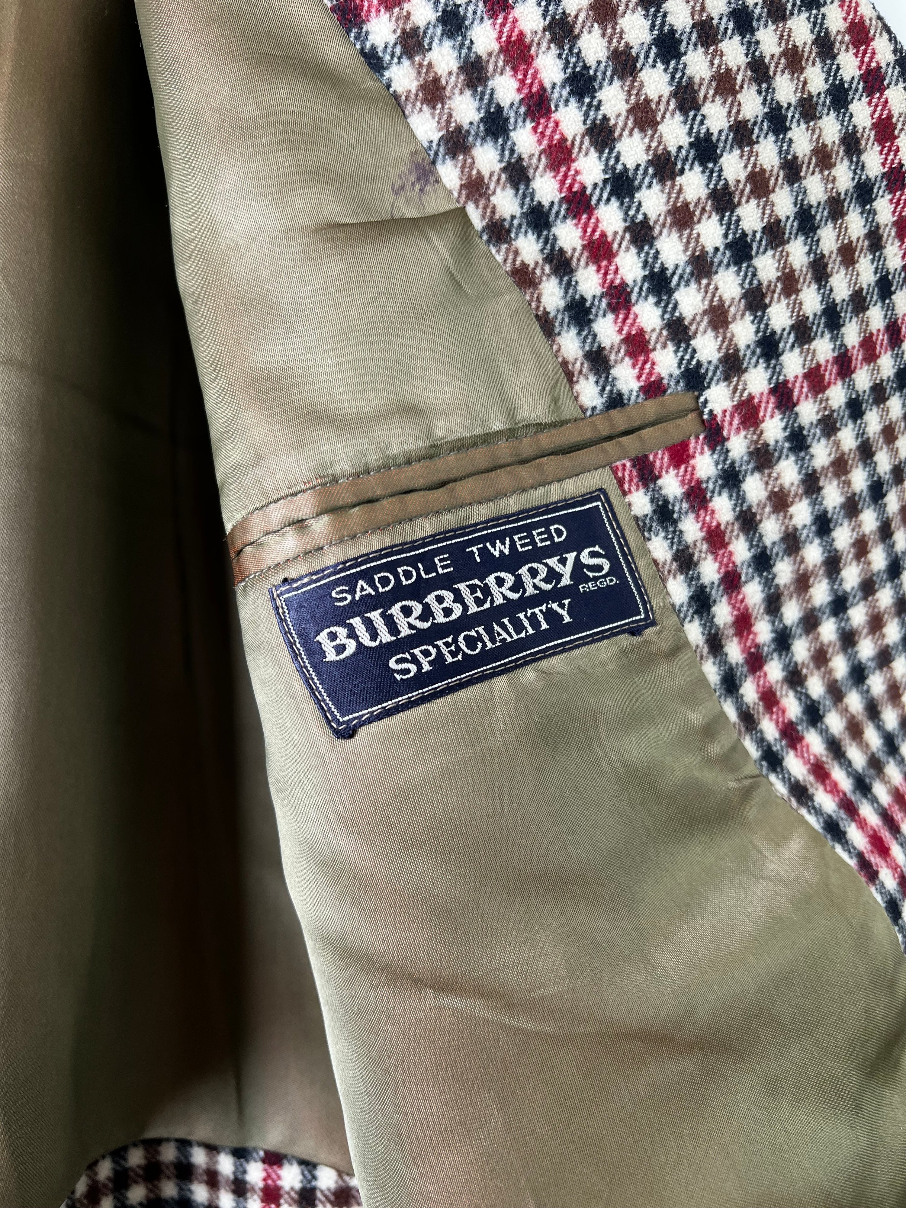 BURBERRY VINTAGE WOOL COAT TWEED CHECK PATTERN - L/XL