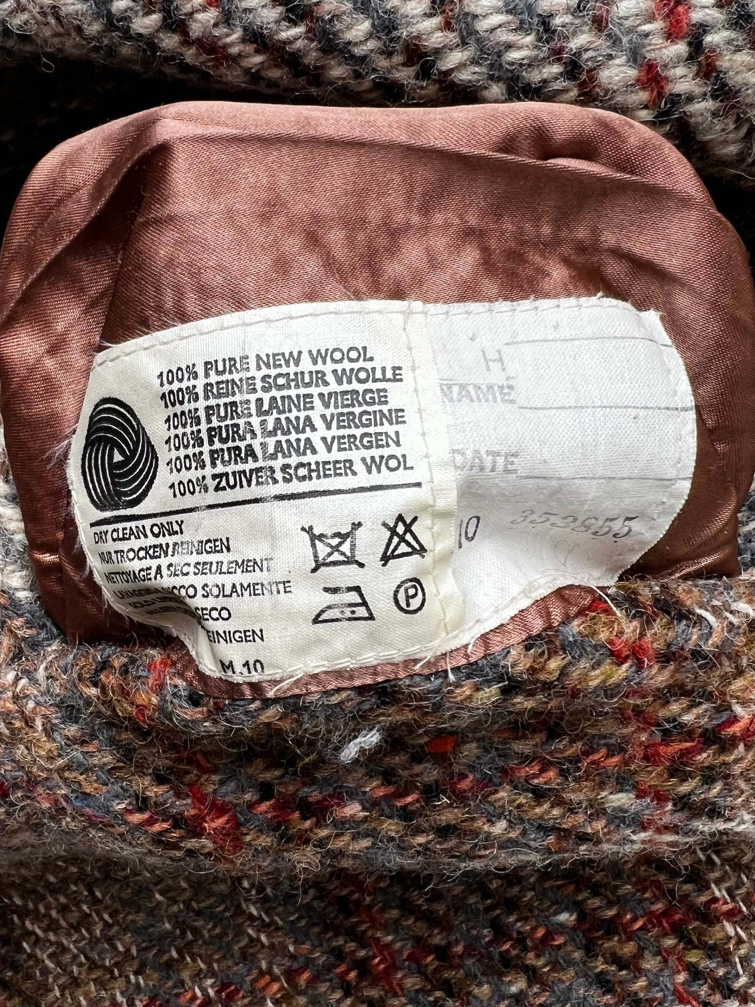 AQUASCUTUM VINTAGE PURE WOOL COAT TARTAN CHECK - S/M