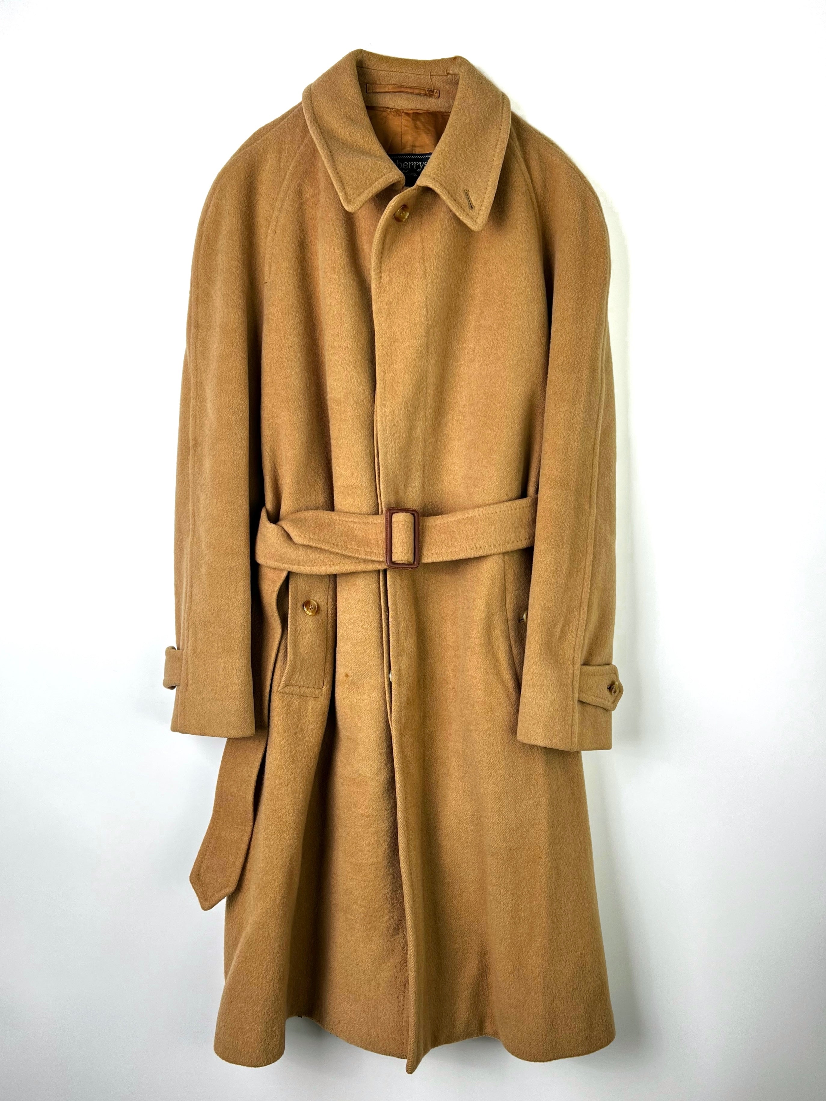BURBERRY VINTAGE CASHMERE  WOOL CAMEL COAT BEIGE - M/L