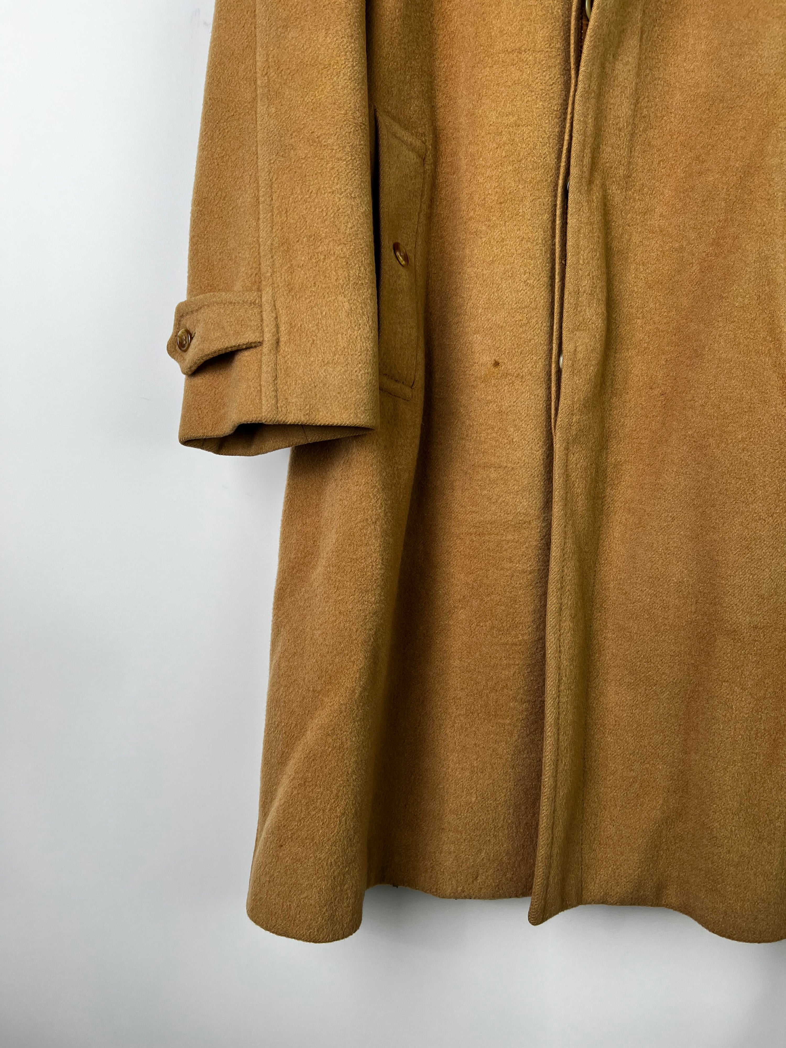 BURBERRY VINTAGE CASHMERE  WOOL CAMEL COAT BEIGE - M/L