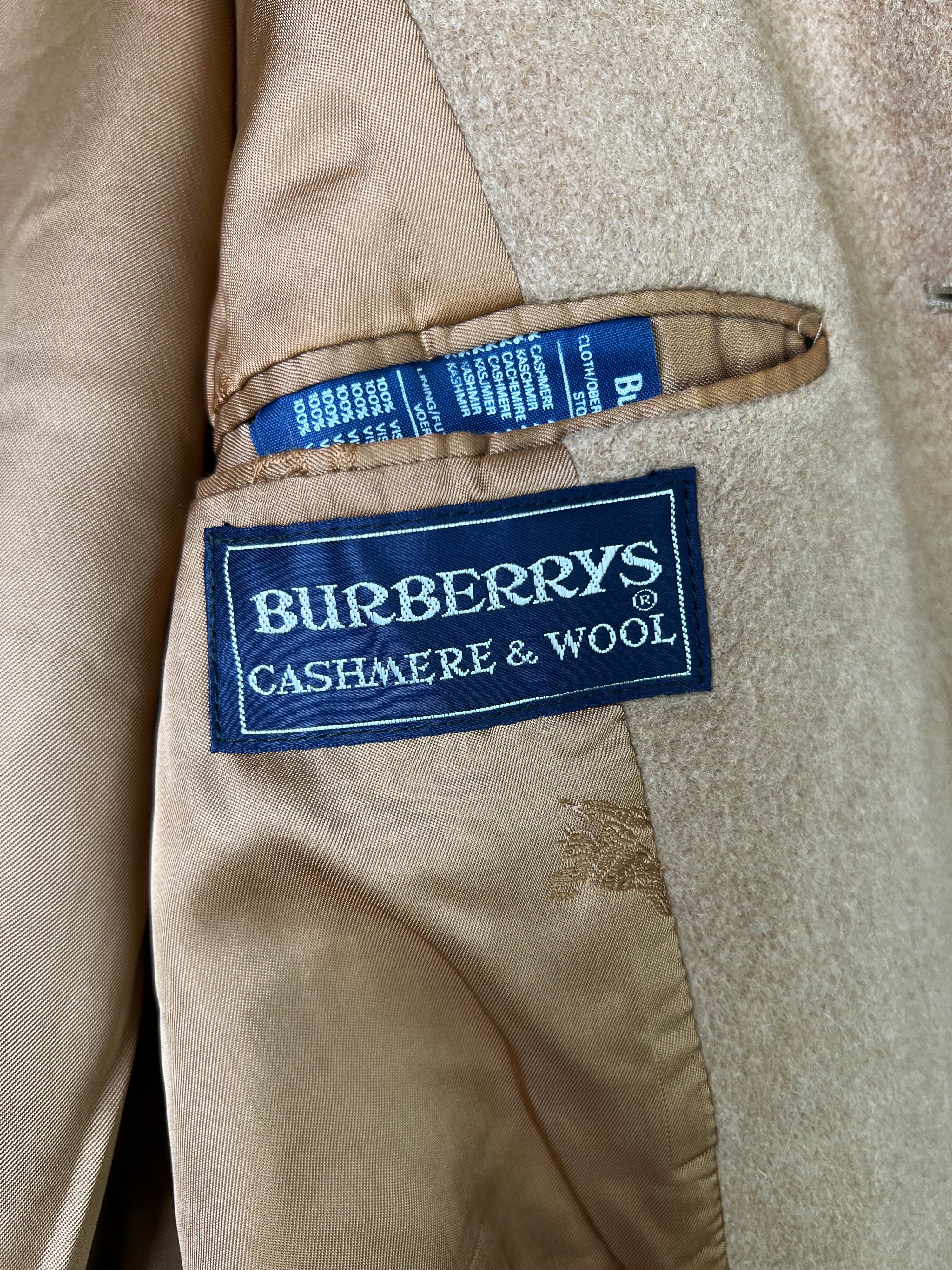 BURBERRY VINTAGE CASHMERE  WOOL CAMEL COAT BEIGE - M/L