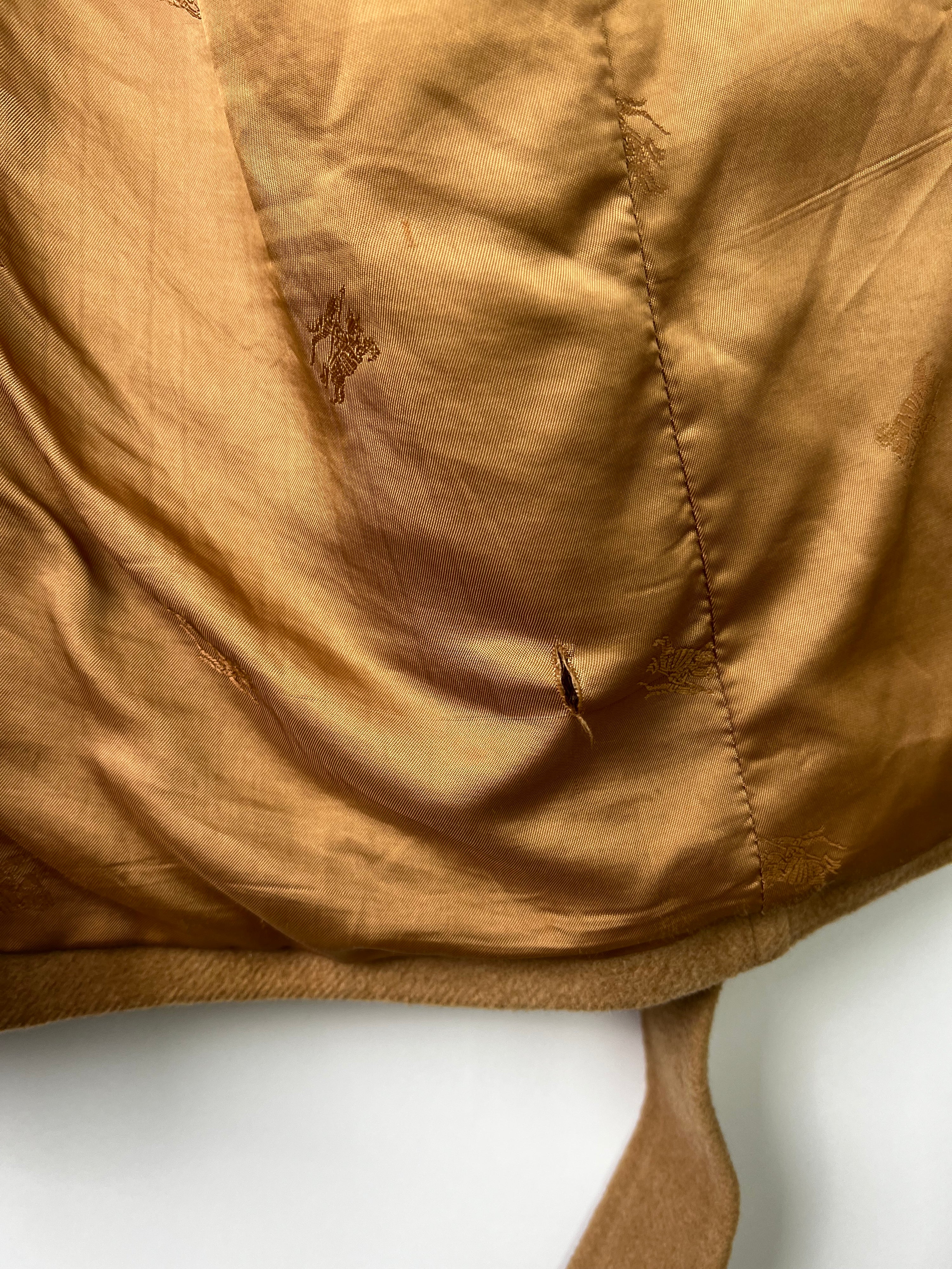 BURBERRY VINTAGE CASHMERE  WOOL CAMEL COAT BEIGE - M/L
