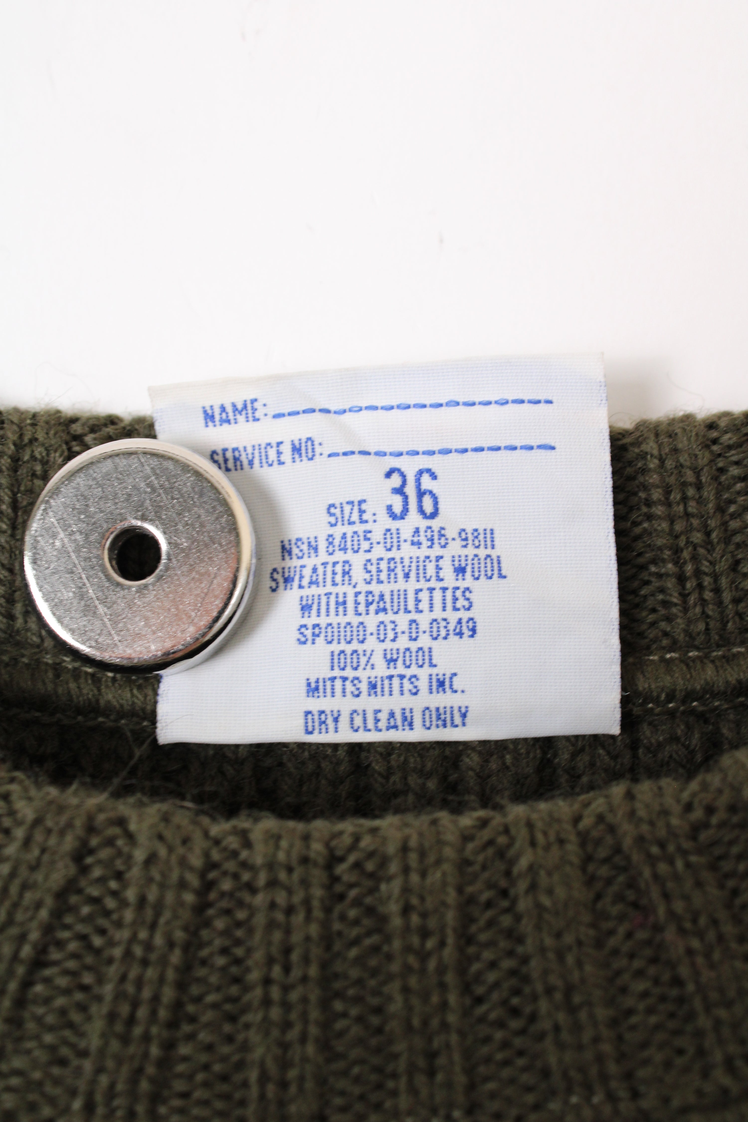 US ARMY VINTAGE SWEATER OLIVE GREEN - S/M