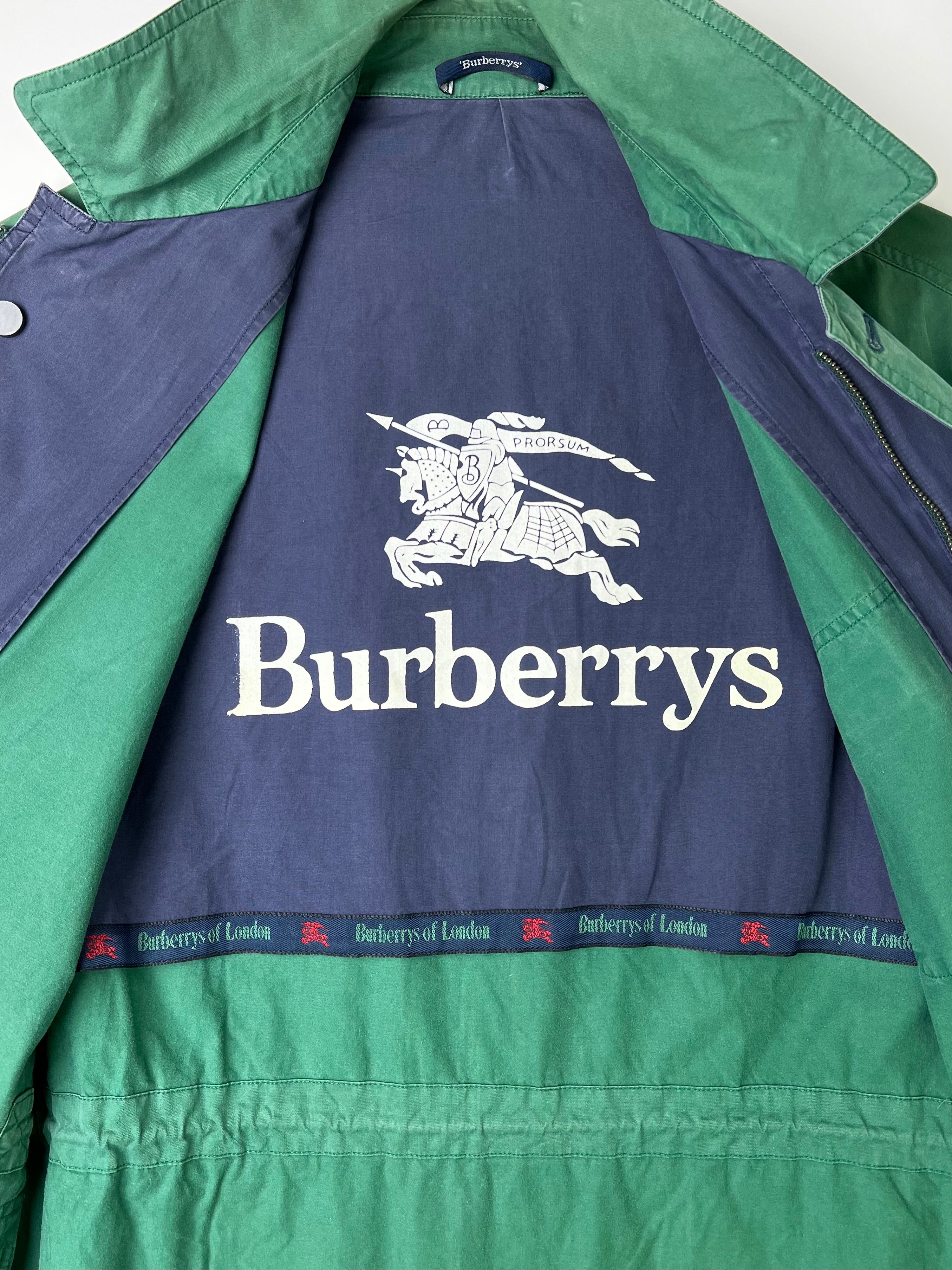 BURBERRY VINTAGE COTTON JACKET MARINA GREEN - L/XL