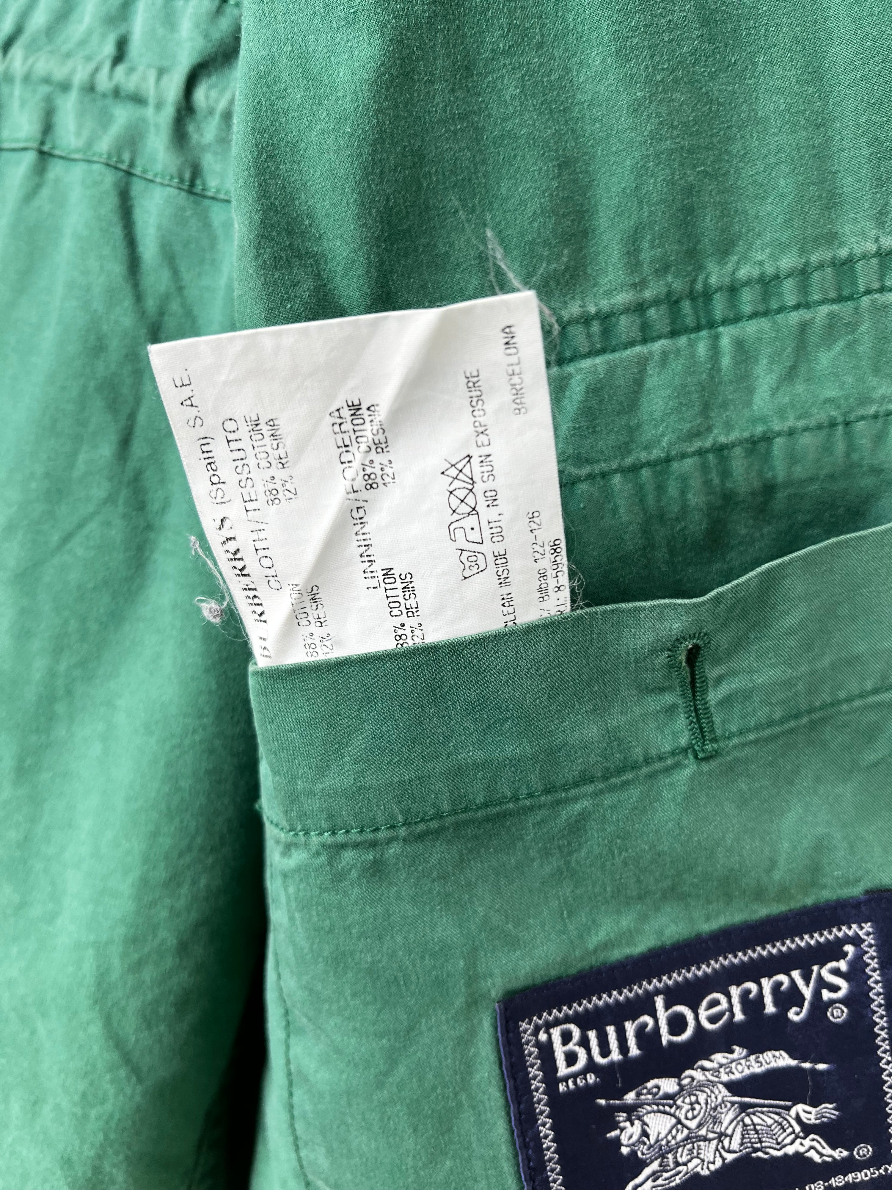 BURBERRY VINTAGE COTTON JACKET MARINA GREEN - L/XL