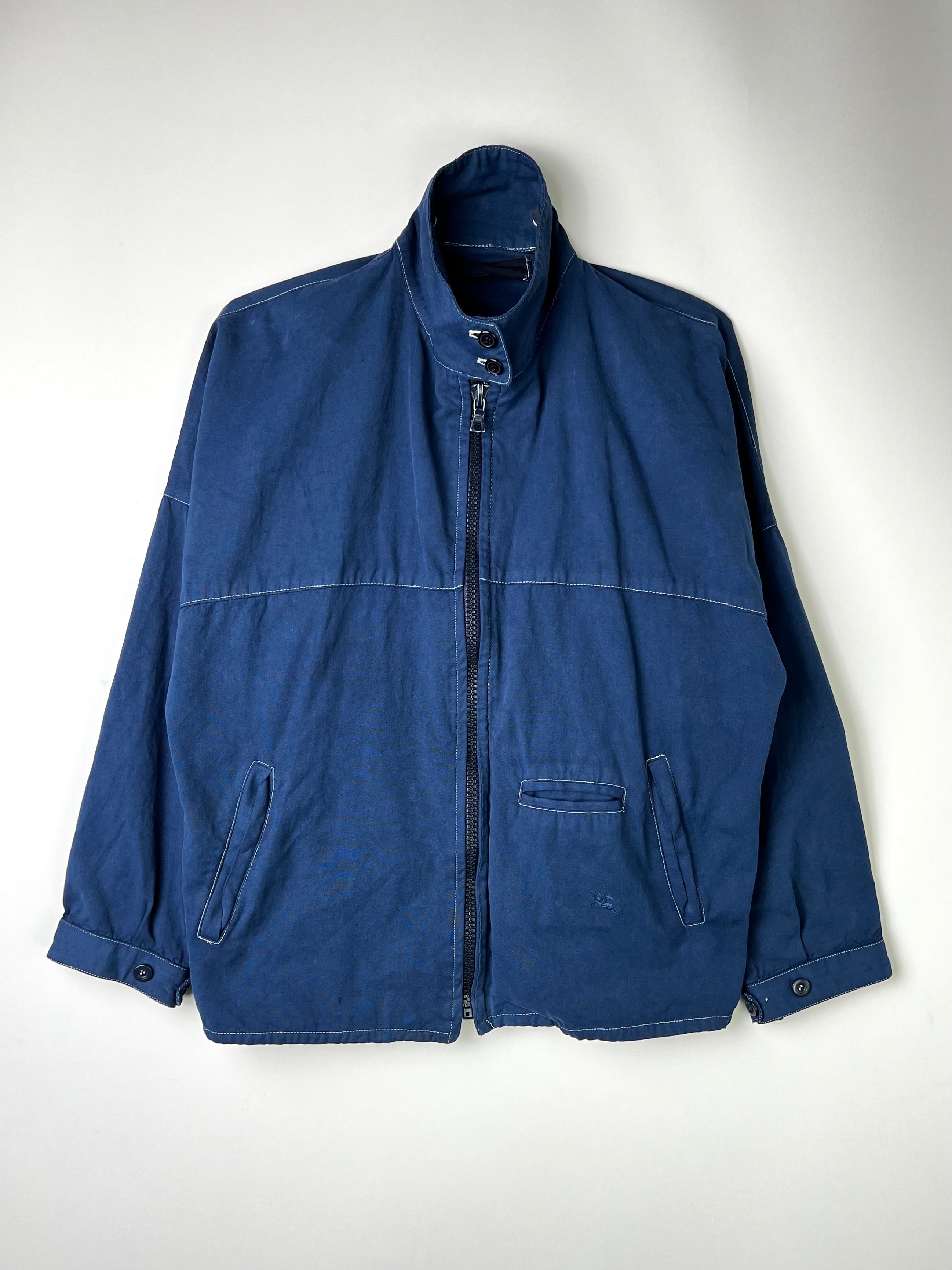 BURBERRY VINTAGE COTTON HARRINGTON JACKET BLUE - S