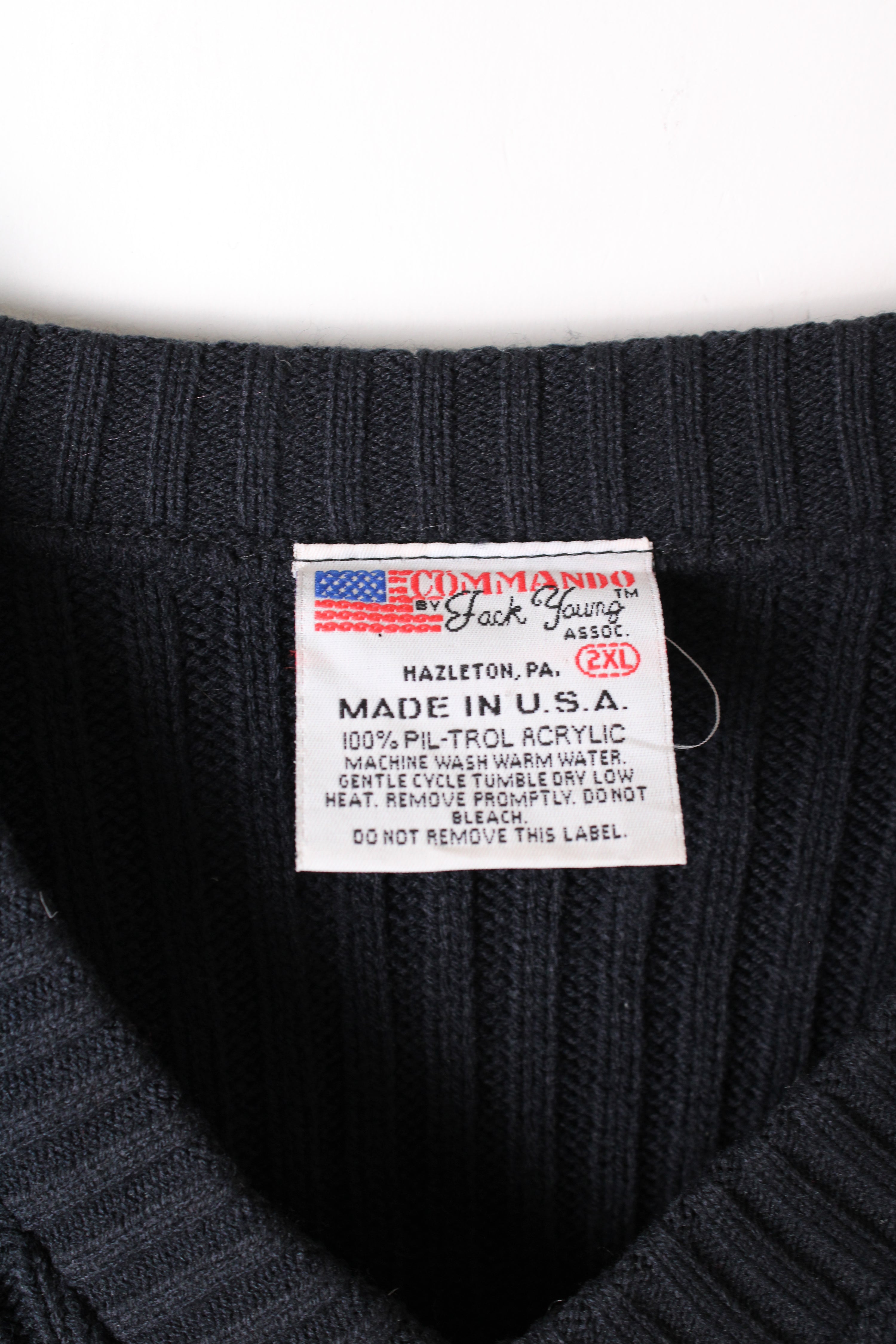 US ARMY VINTAGE SWEATER NAVY BLUE MADE IN USA - XXL