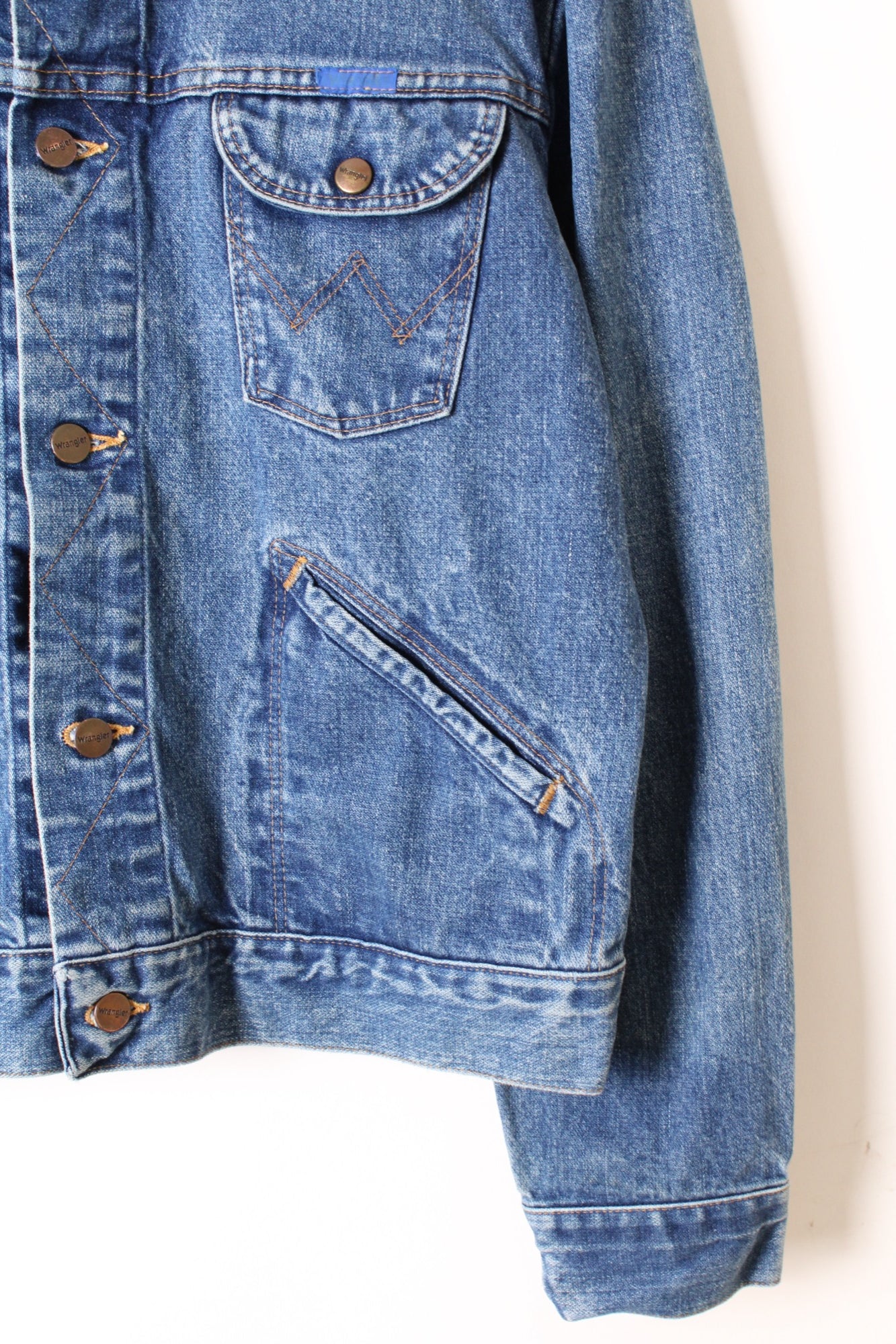 WRANGLER VINTAGE DENIM TRUCKER JACKET VTG BLUE - S/M