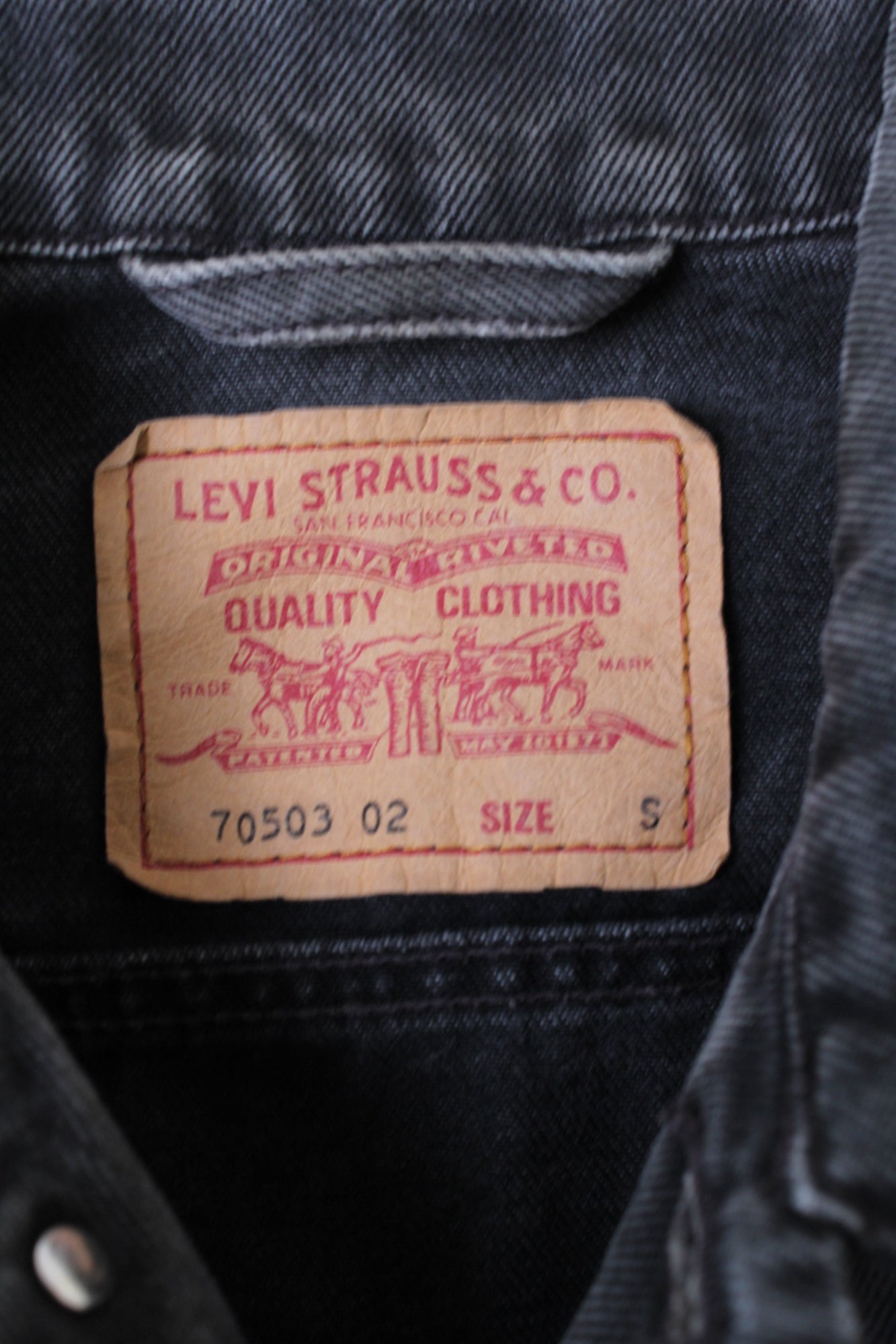 LEVIS VINTAGE DENIM TRUCKER JACKET VTG BLACK - S