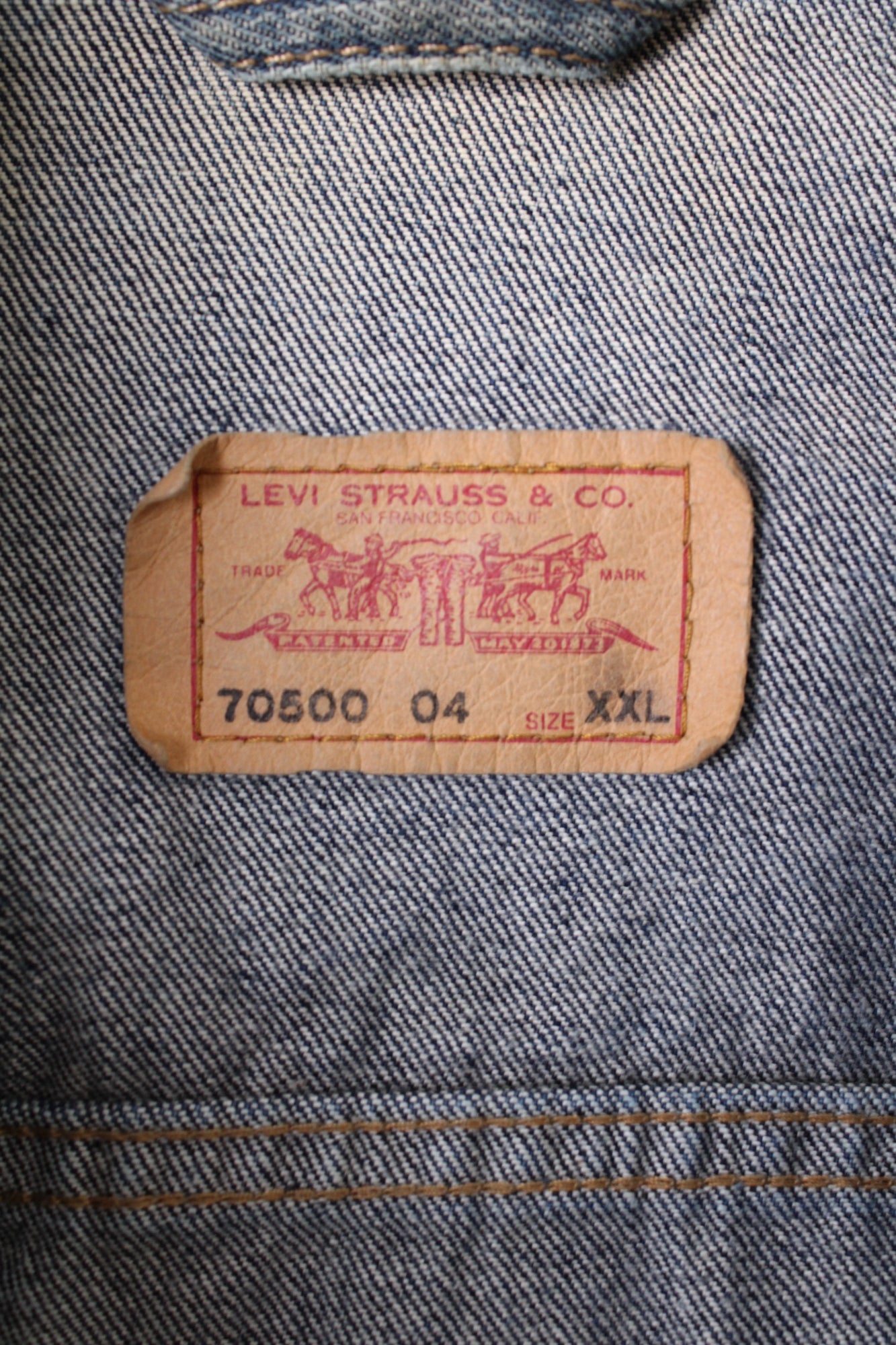 LEVIS VINTAGE DENIM TRUCKER JACKET VTG DARK BLUE - XXL