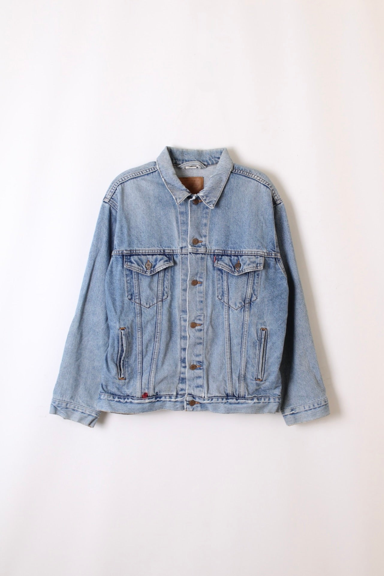 LEVIS VINTAGE DENIM TRUCKER JACKET VTG FADING LIGHT BLUE - L