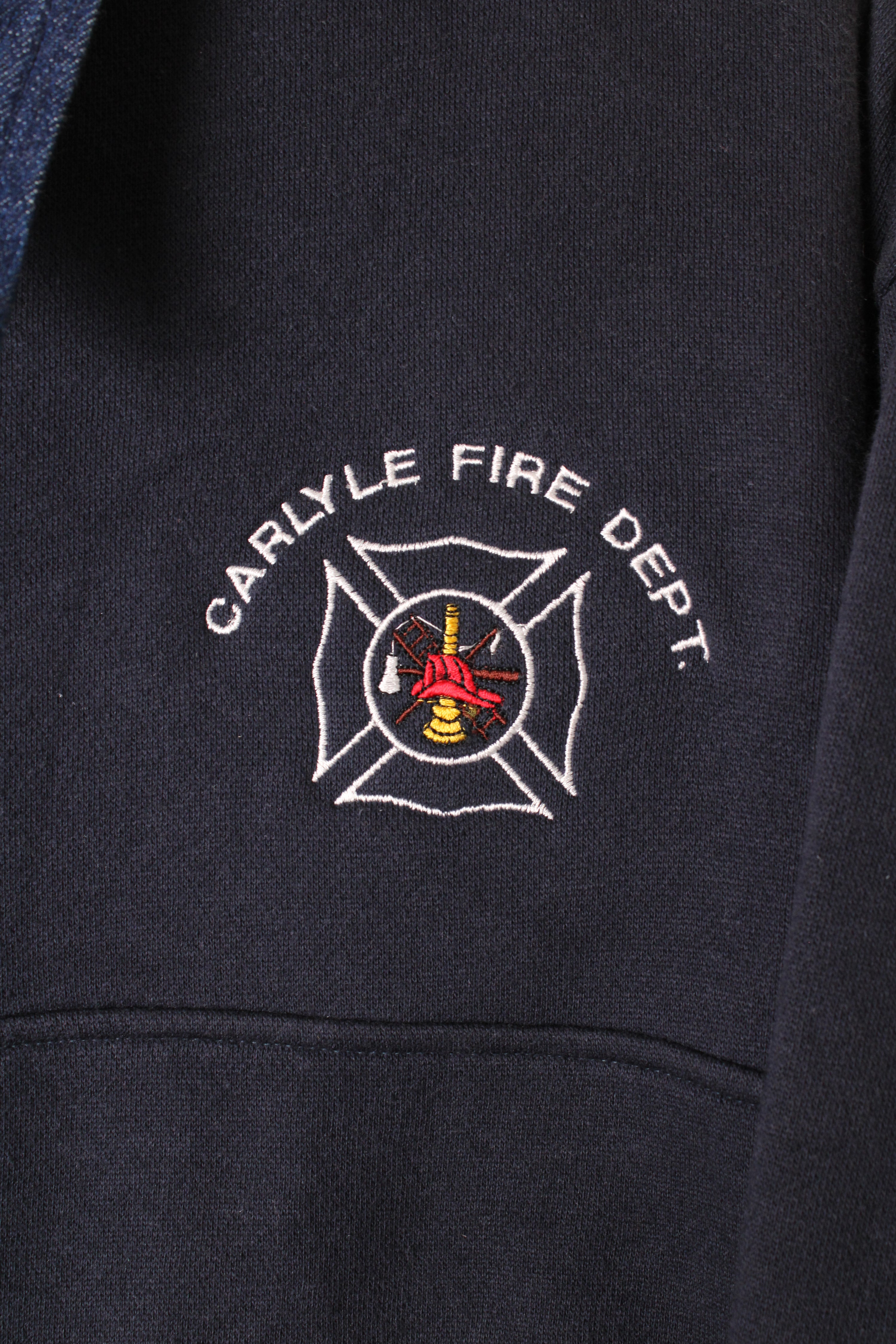 US FIREMAN VINTAGE QUARTER ZIP SWEATSHIRT BLUE - XL