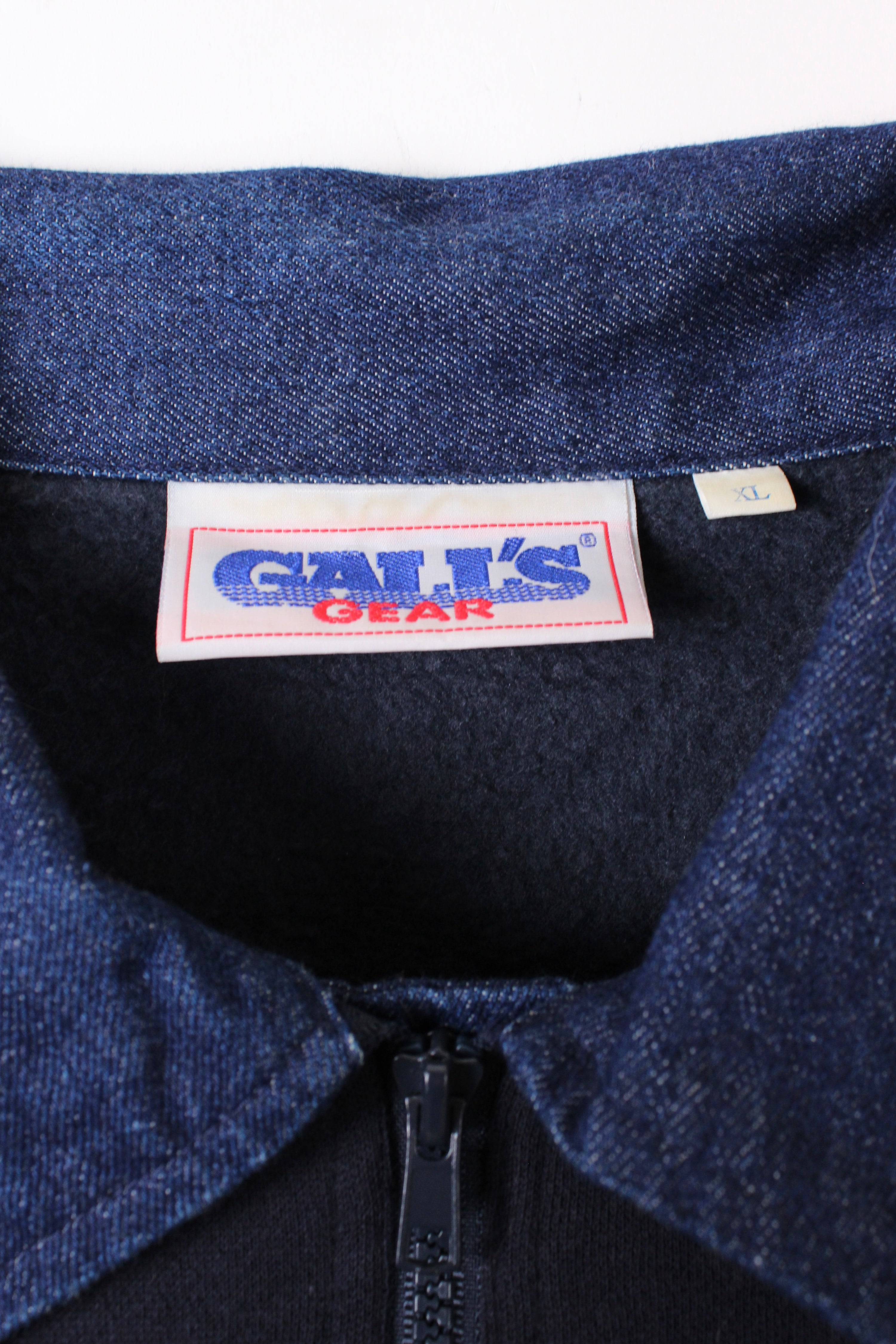 US FIREMAN VINTAGE QUARTER ZIP SWEATSHIRT BLUE - XL