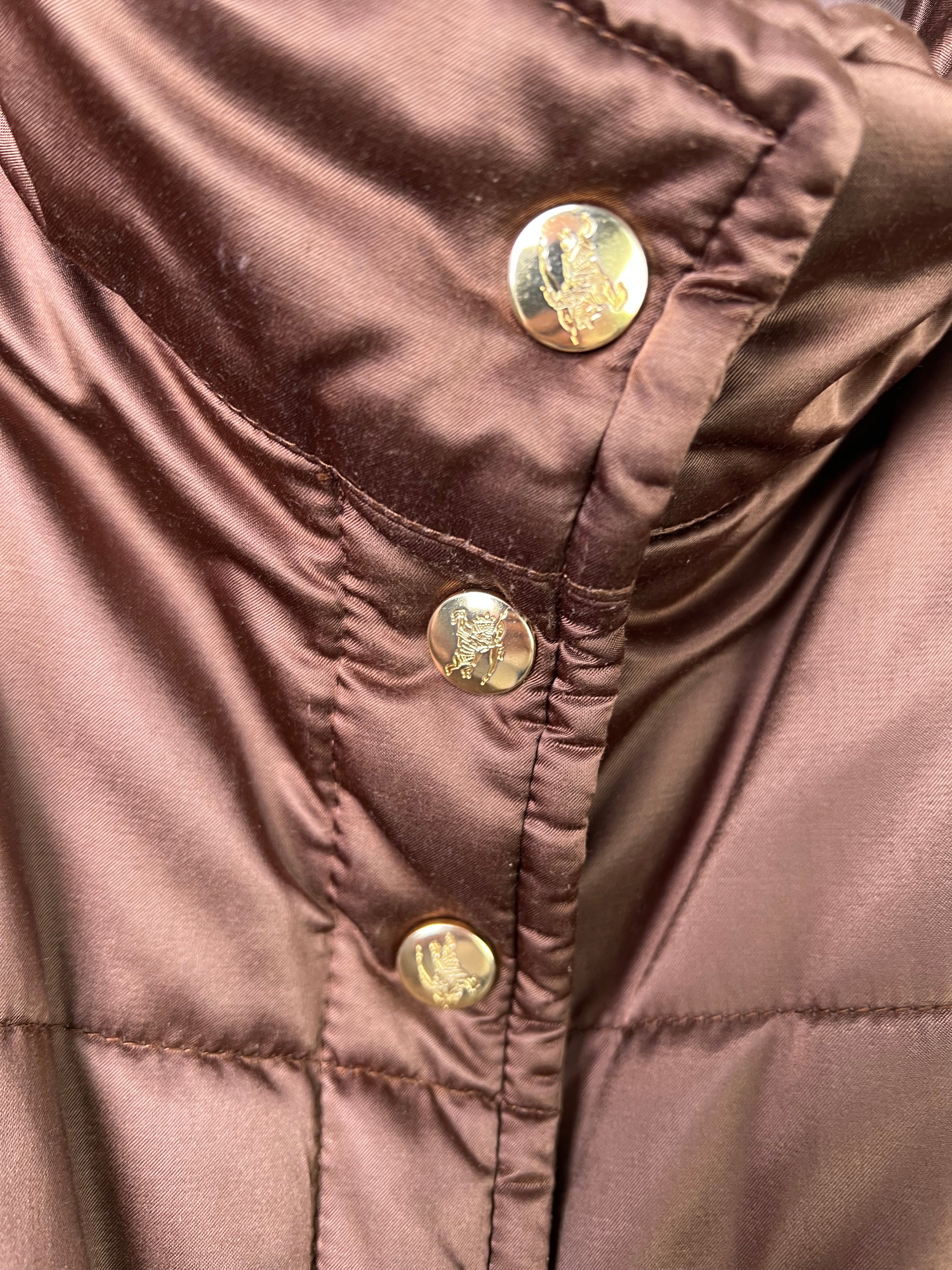 BURBERRY VINTAGE LONG PUFFER JACKET BROWN - M/L