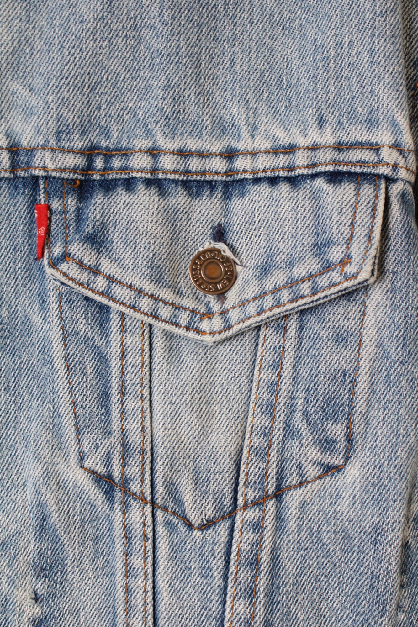 LEVIS VINTAGE DENIM TRUCKER JACKET VTG FADING TYPE 2 BLUE - M/L