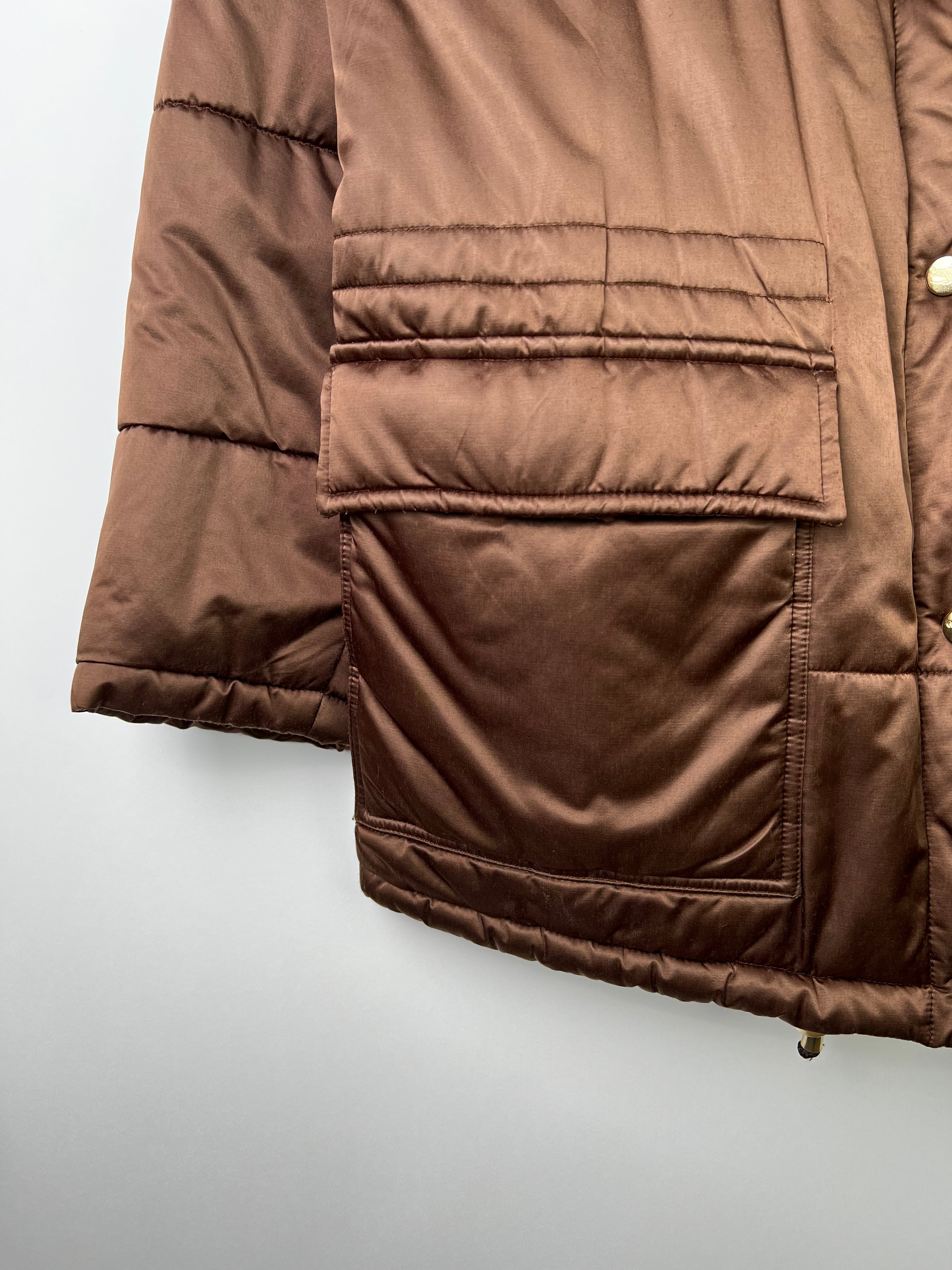 BURBERRY VINTAGE LONG PUFFER JACKET BROWN - M/L