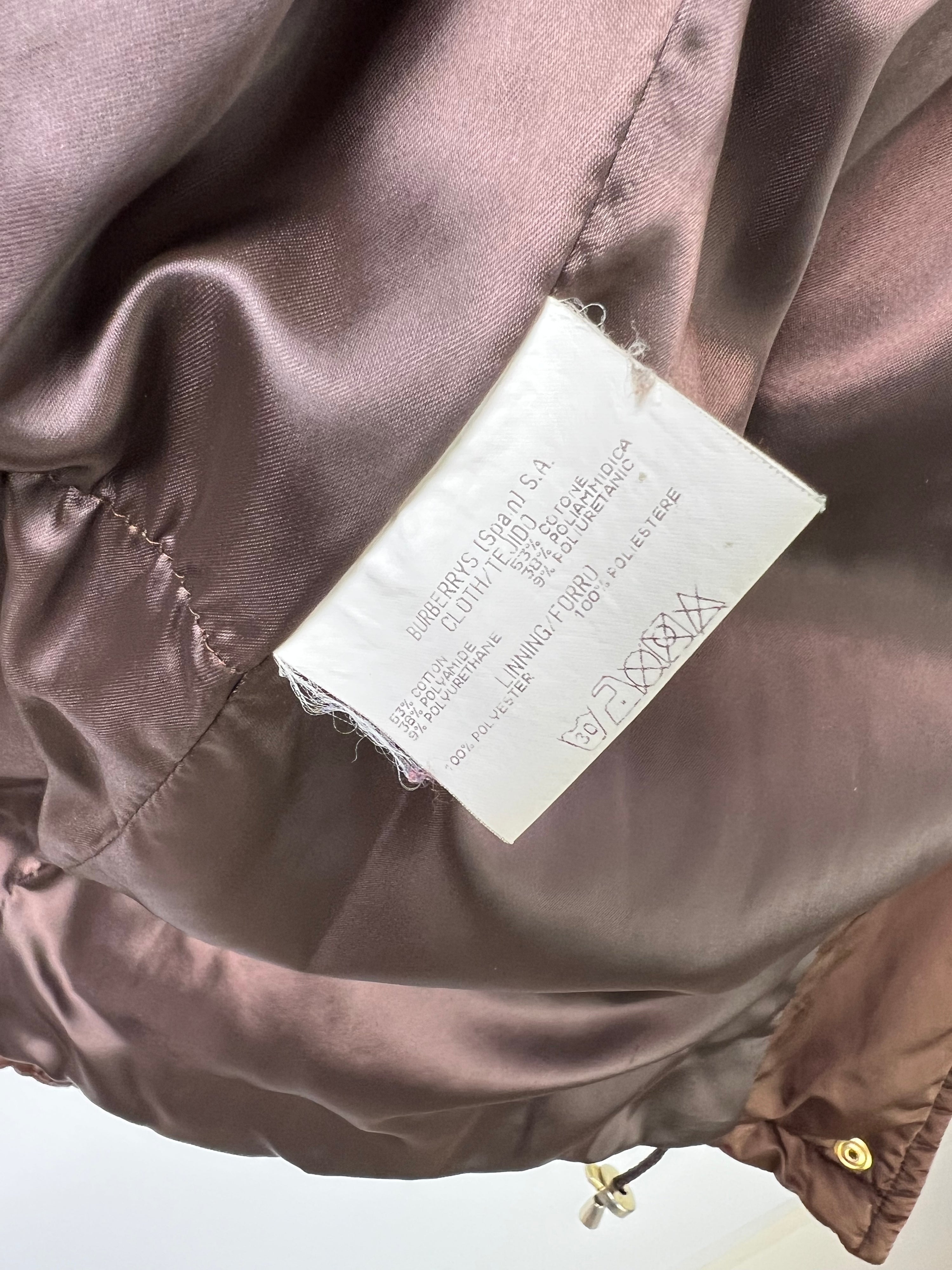 BURBERRY VINTAGE LONG PUFFER JACKET BROWN - M/L