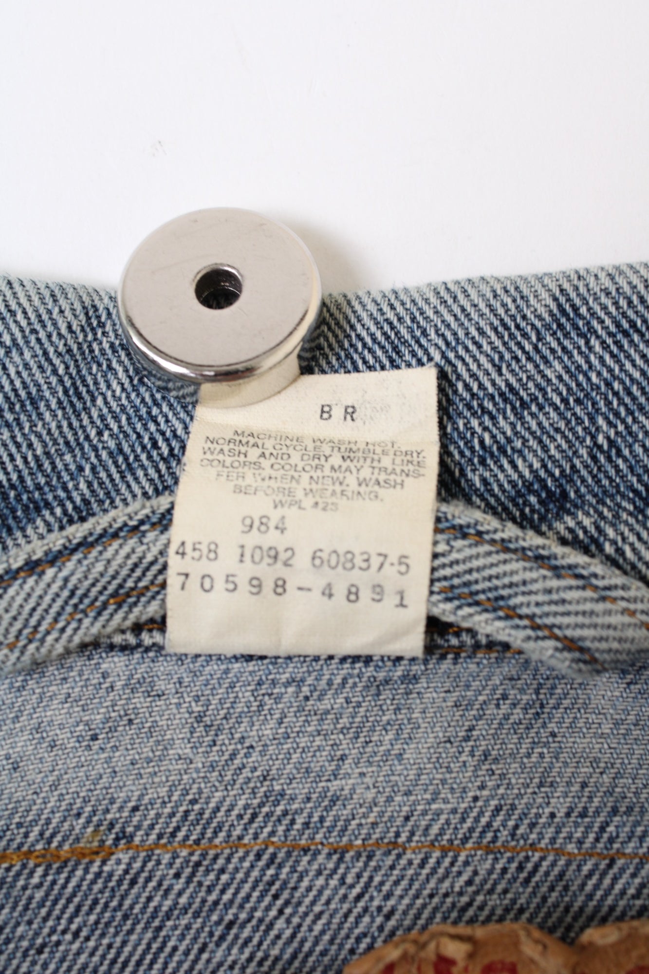 LEVIS VINTAGE DENIM TRUCKER JACKET VTG FADING MEDIUM BLUE - L