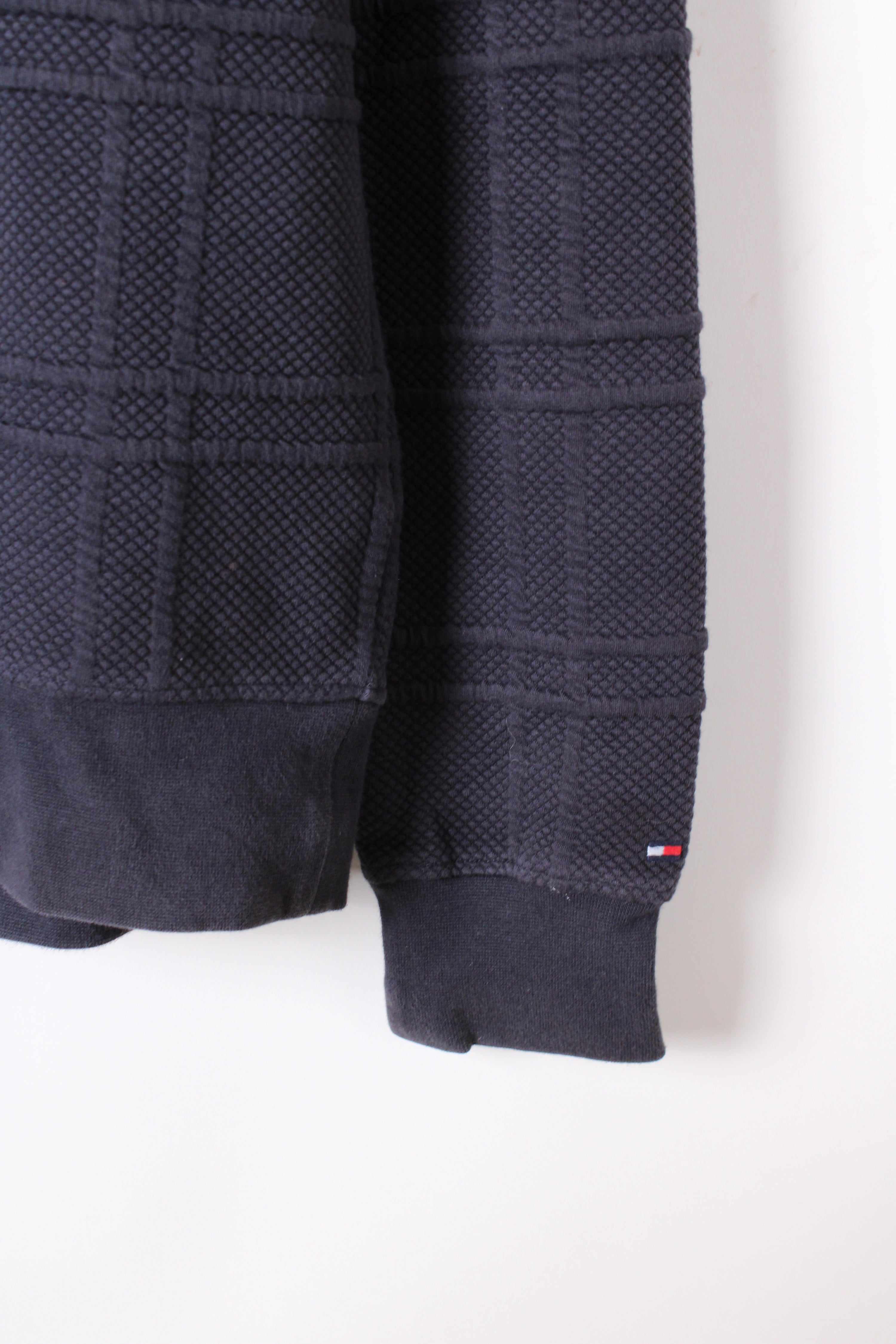 TOMMY HILFIGER SWEATER STRUCTURED PATTERN NAVY BLUE - L/XL