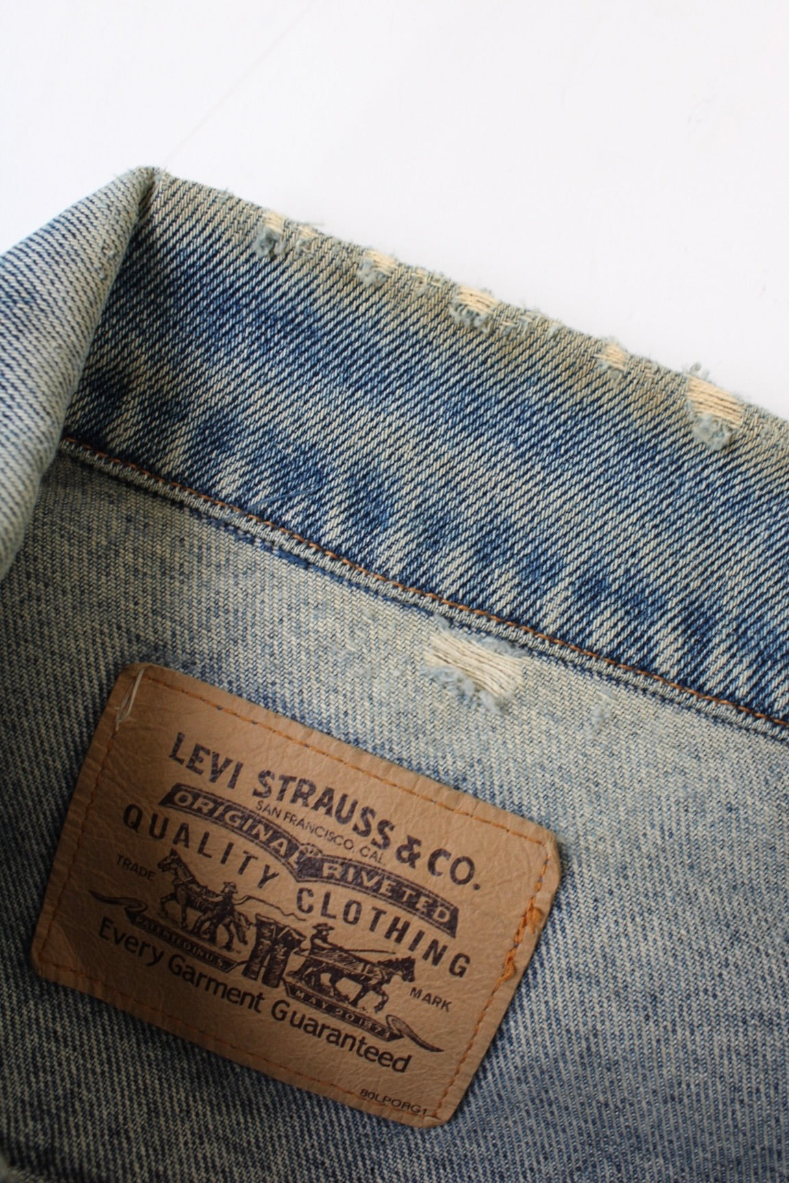 LEVIS VINTAGE DENIM TRUCKER JACKET VTG ORANGE TAB - M/L