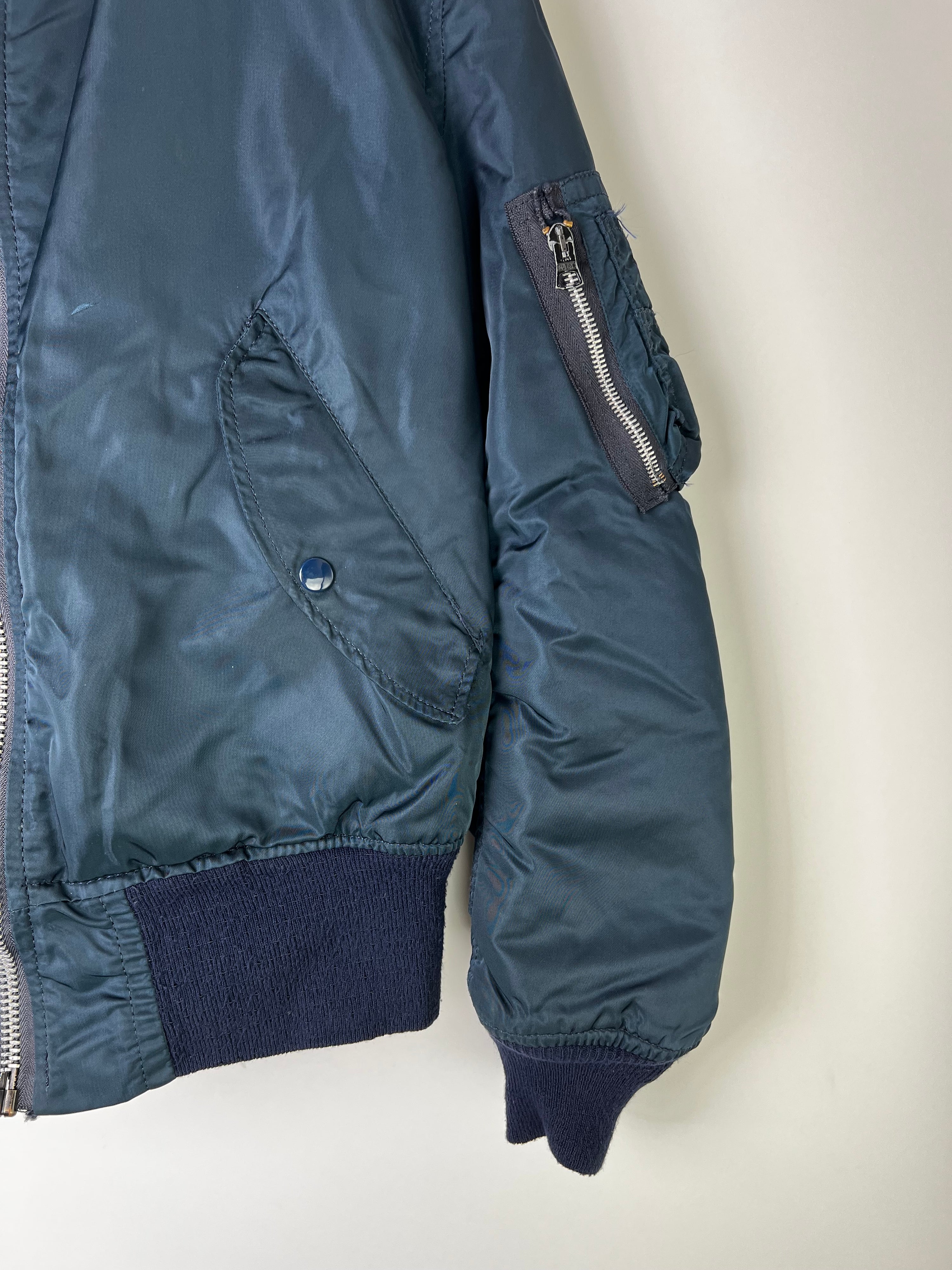 ALPHA INDUSTRIES MA-1 BOMBER JACKET BLUE MADE IN USA - S