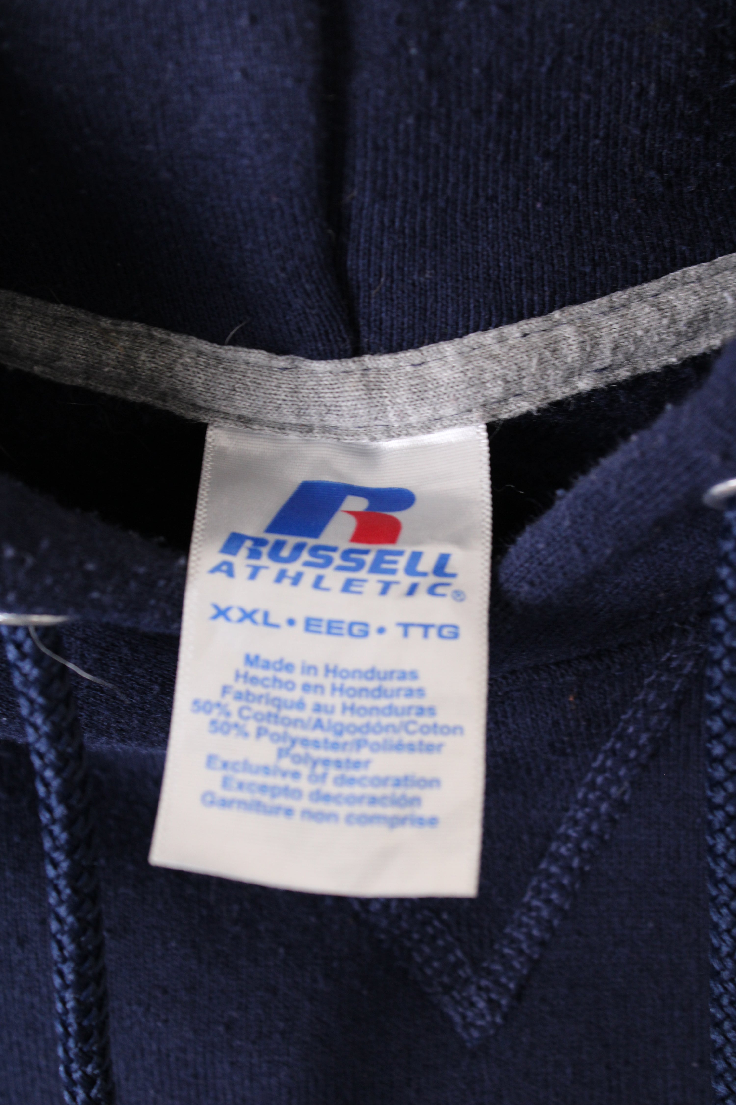 RUSSELL ATHLETIC VINTAGE HOODIE BLUE SFFD FIREMAN - XXL