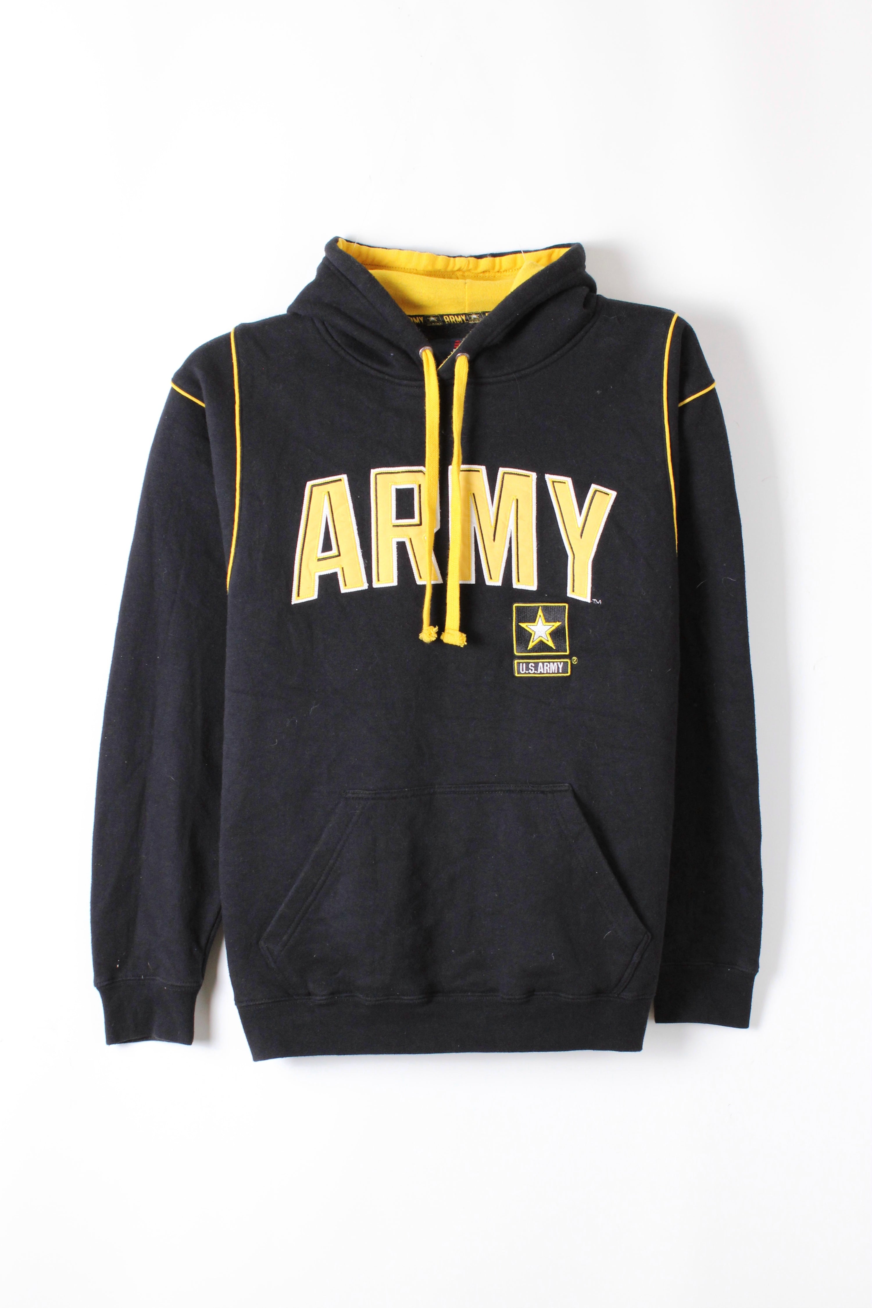 VINTAGE US ARMY HOODIE BLACK - L
