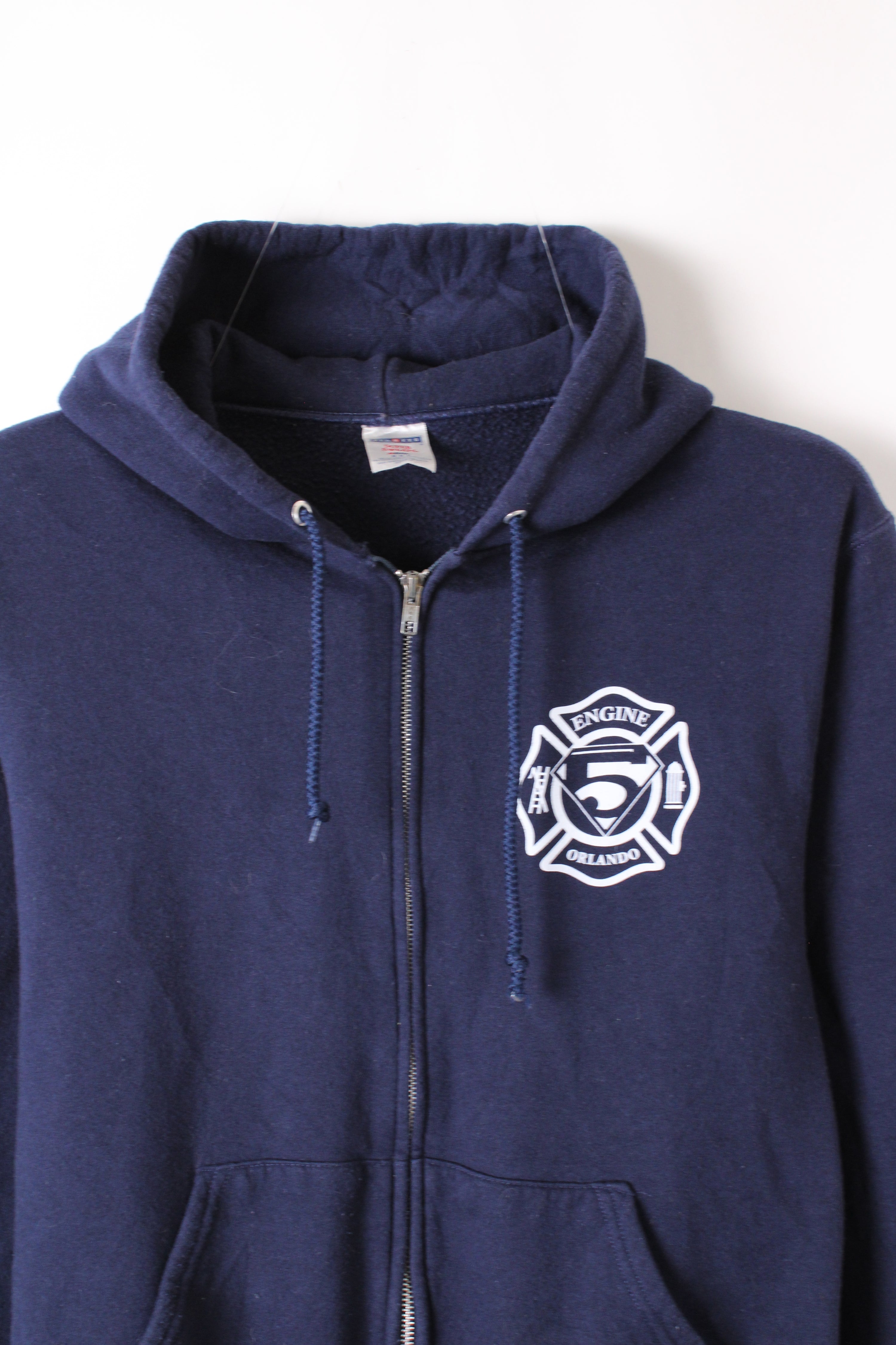 US FIREMAN VINTAGE ZIP HOODIE BLUE - M