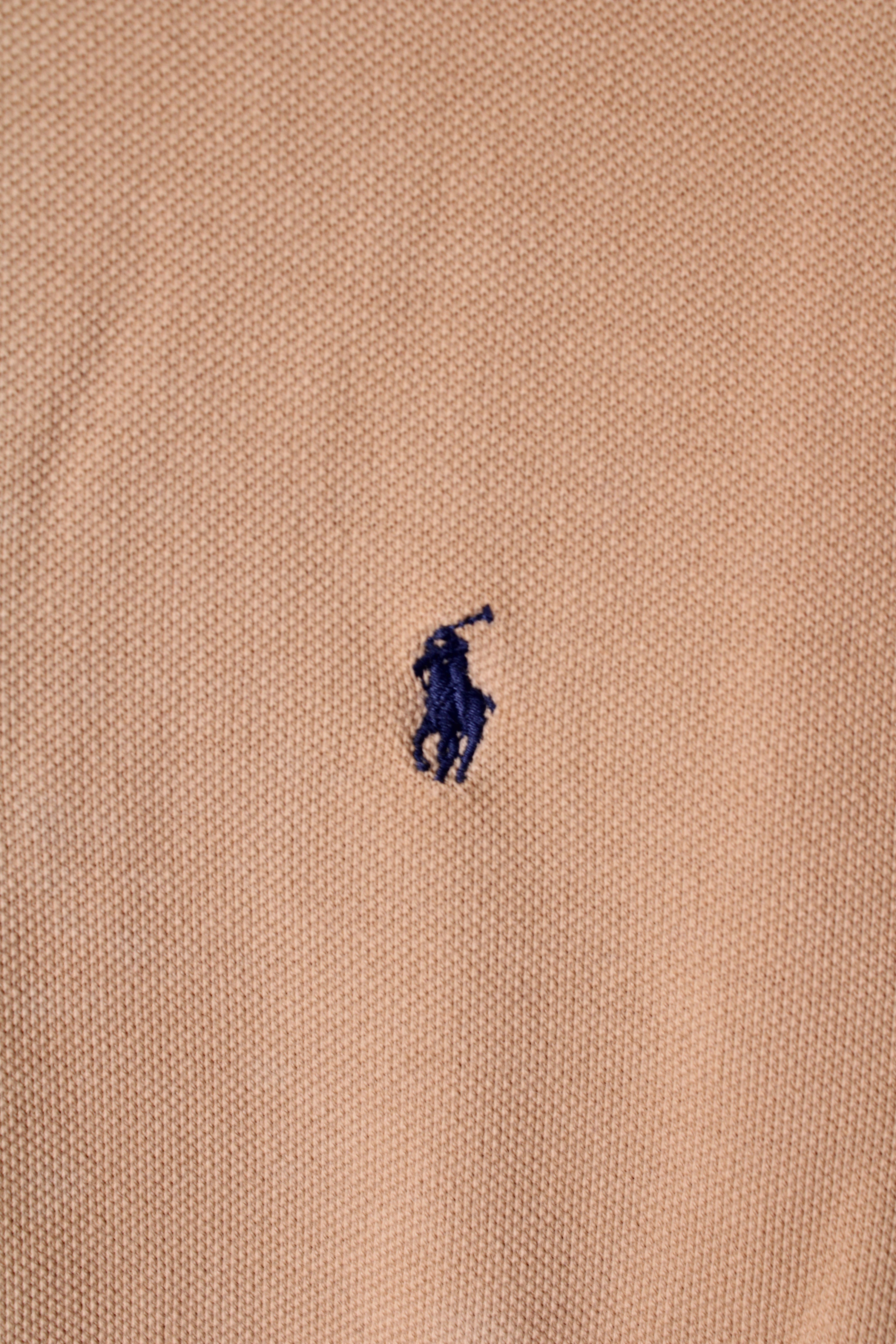 RALPH LAUREN QUARTER ZIP SWEATER BEIGE - XL