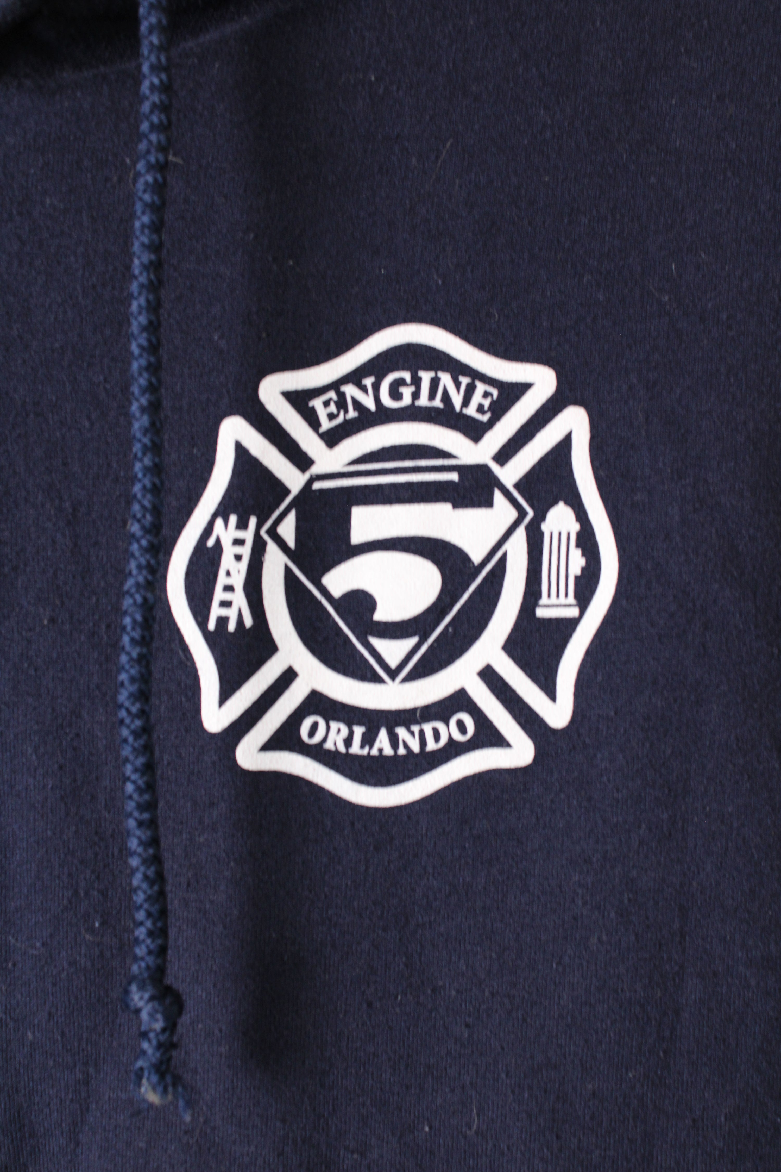 US FIREMAN VINTAGE ZIP HOODIE BLUE - M