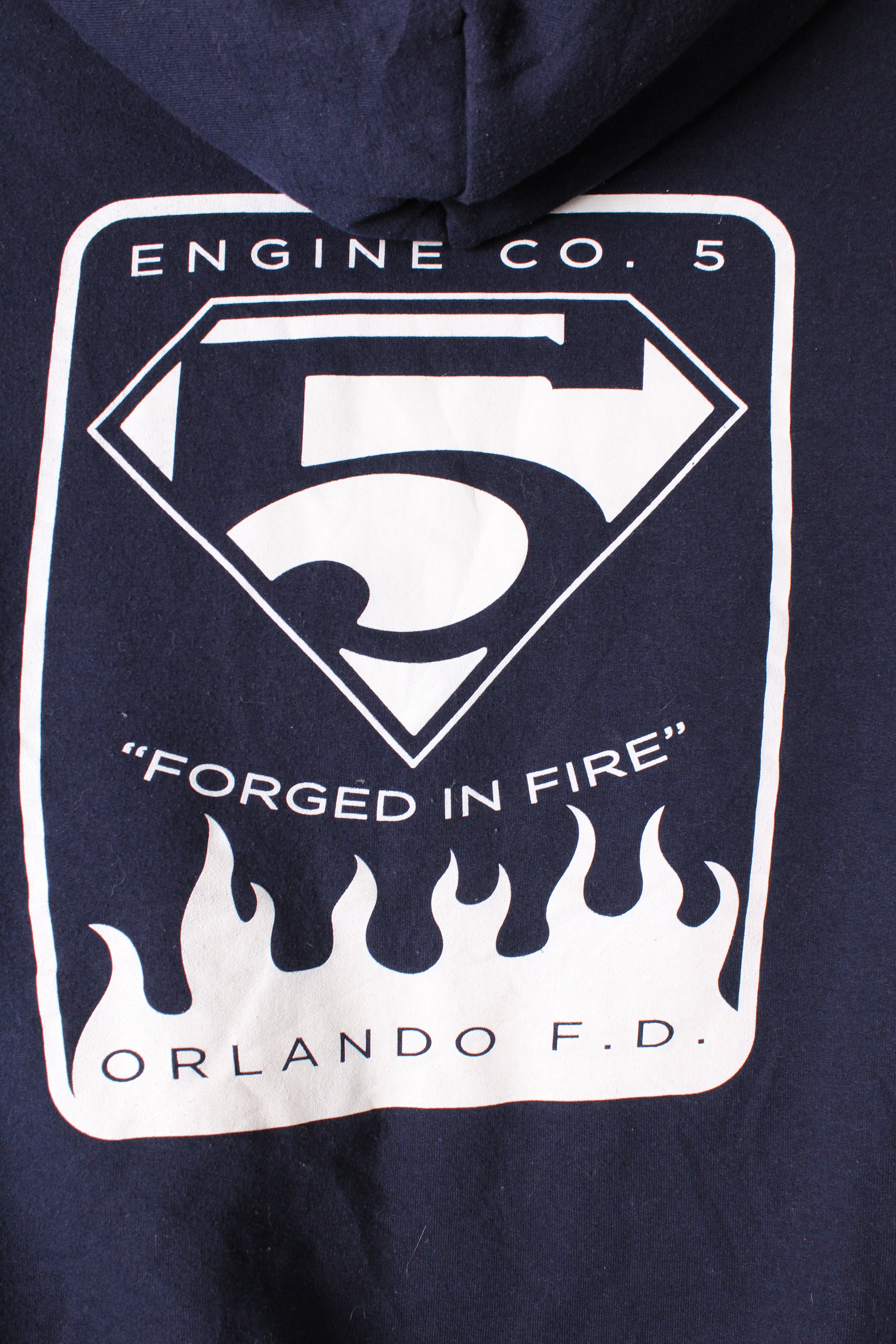 US FIREMAN VINTAGE ZIP HOODIE BLUE - M