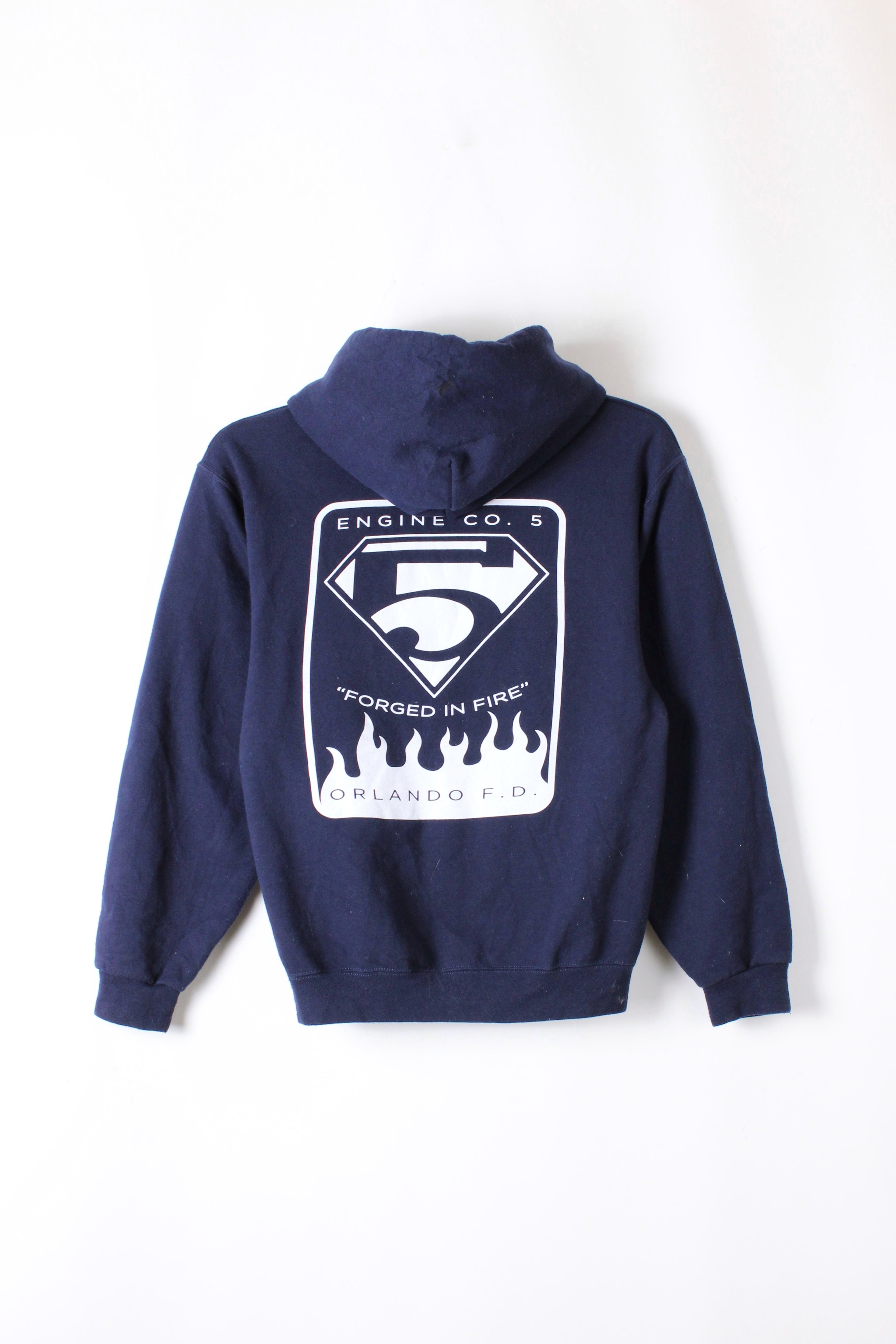 US FIREMAN VINTAGE ZIP HOODIE BLUE - M