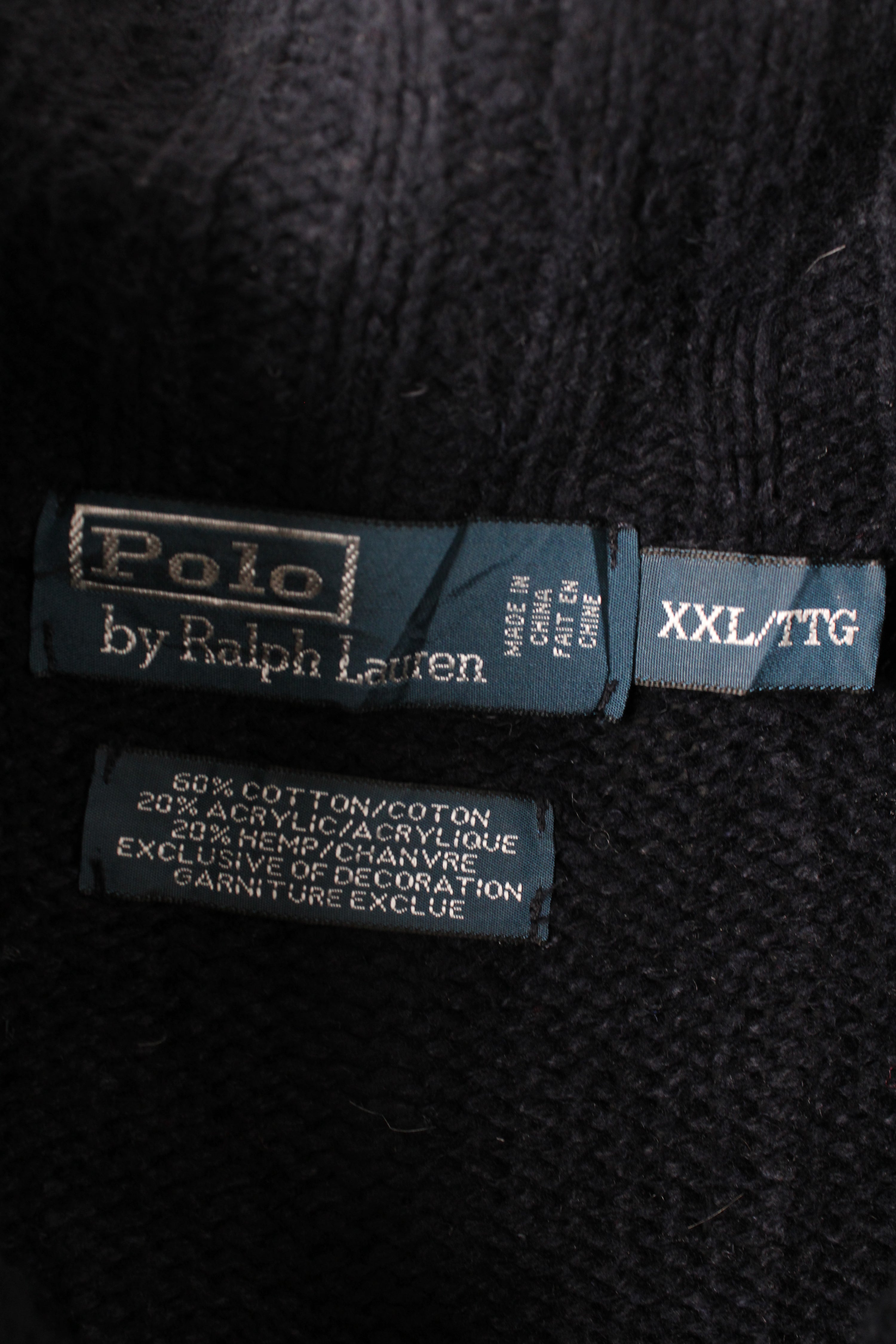 RALPH LAUREN FULL ZIP SWEATER NAVY BLUE - XXL