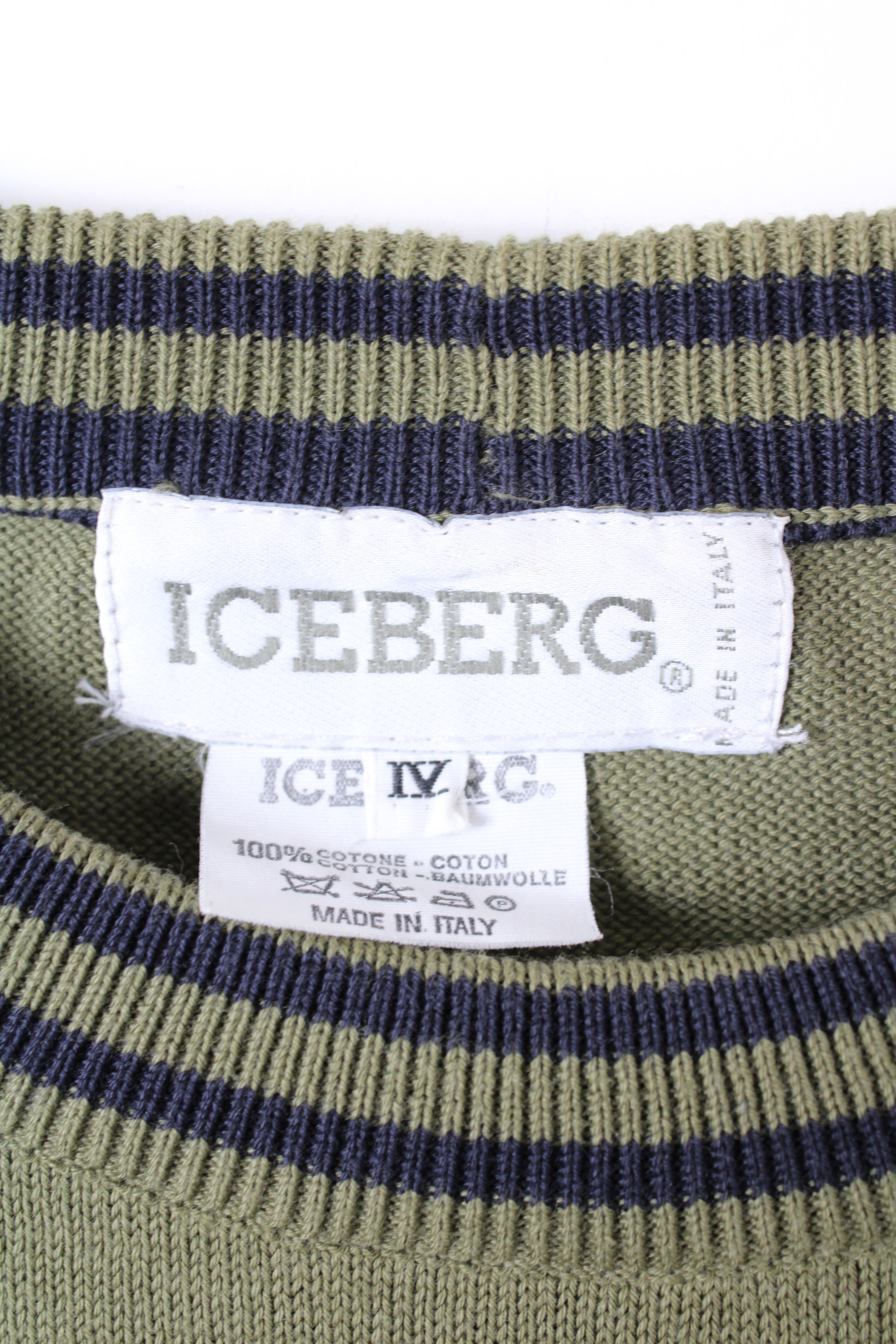 ICEBERG COTTON SWEATER EMBROIDERED LOGO GREEN - XL/XXL