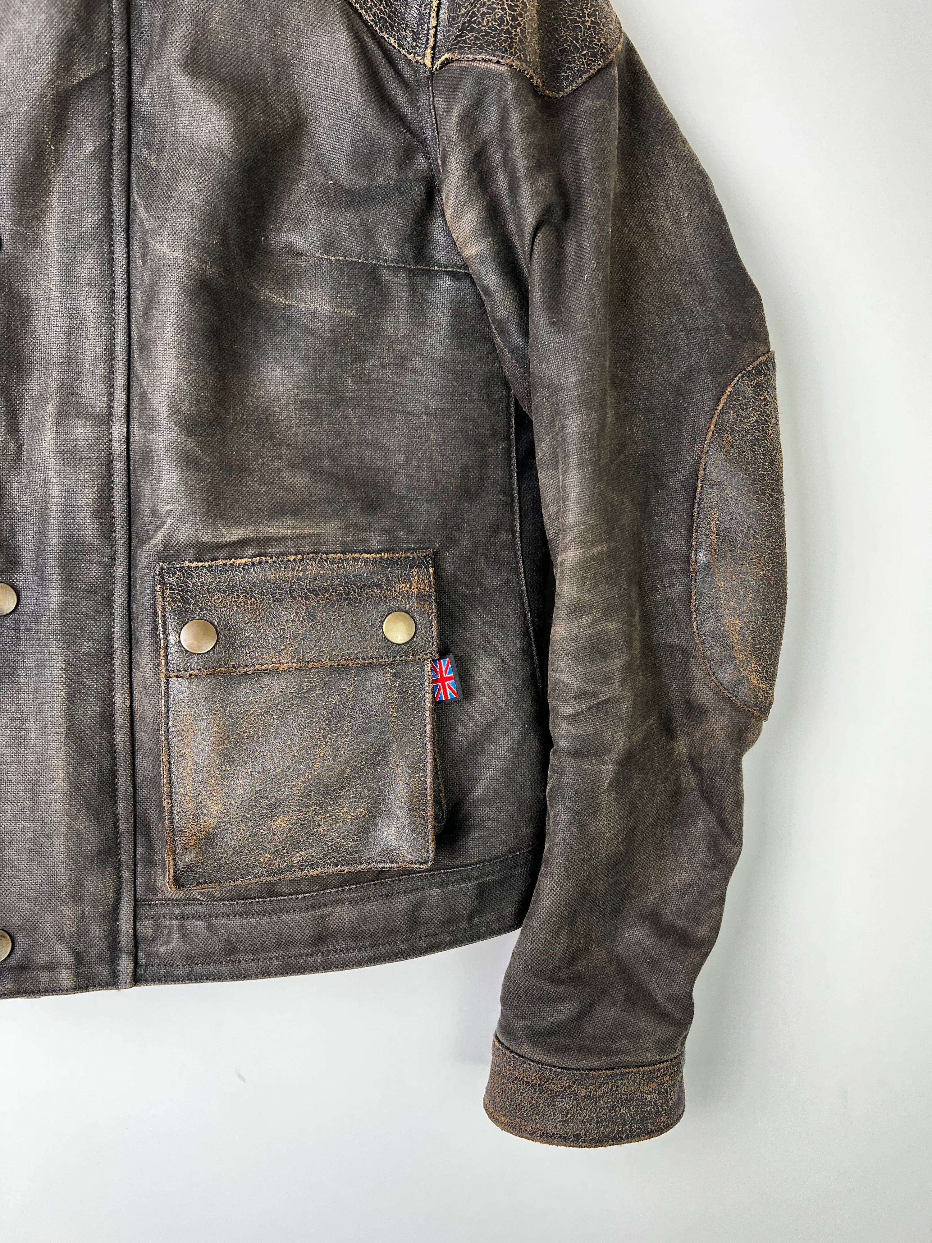 BELSTAFF BLACK PRINCE LEATHER MOTORCYCLE JACKET BROWN - XS/S