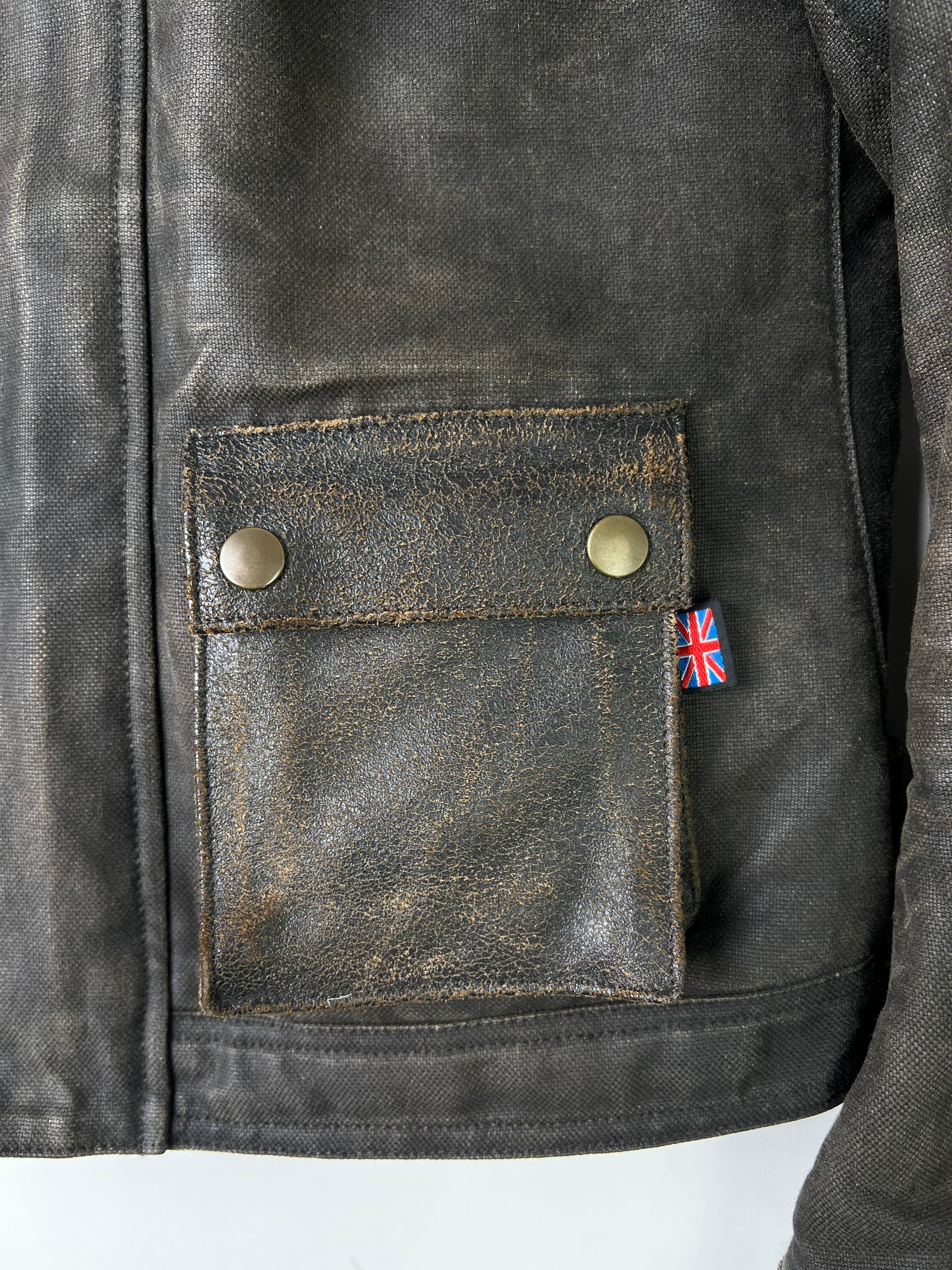 BELSTAFF BLACK PRINCE LEATHER MOTORCYCLE JACKET BROWN - XS/S