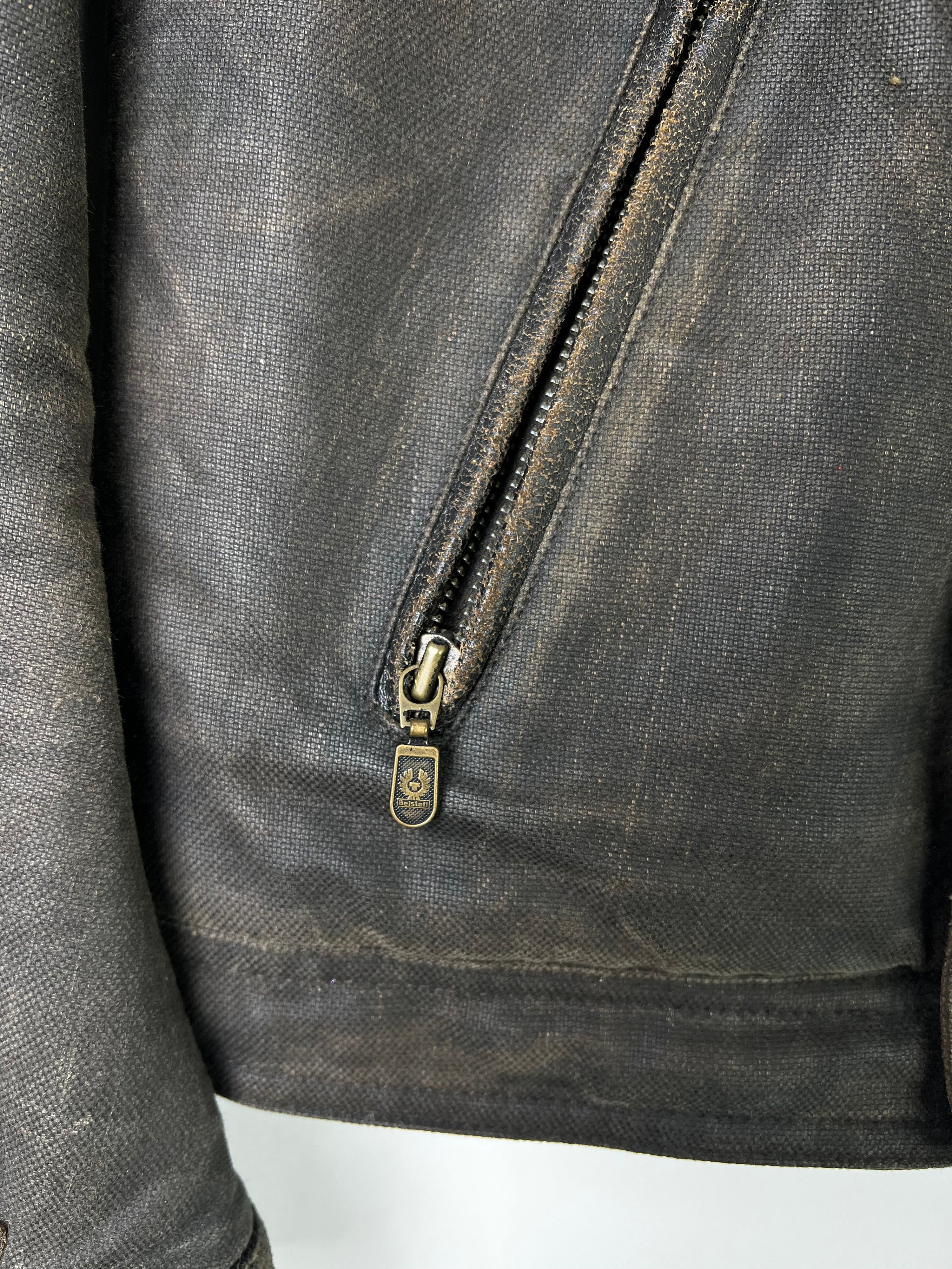 BELSTAFF BLACK PRINCE LEATHER MOTORCYCLE JACKET BROWN - XS/S