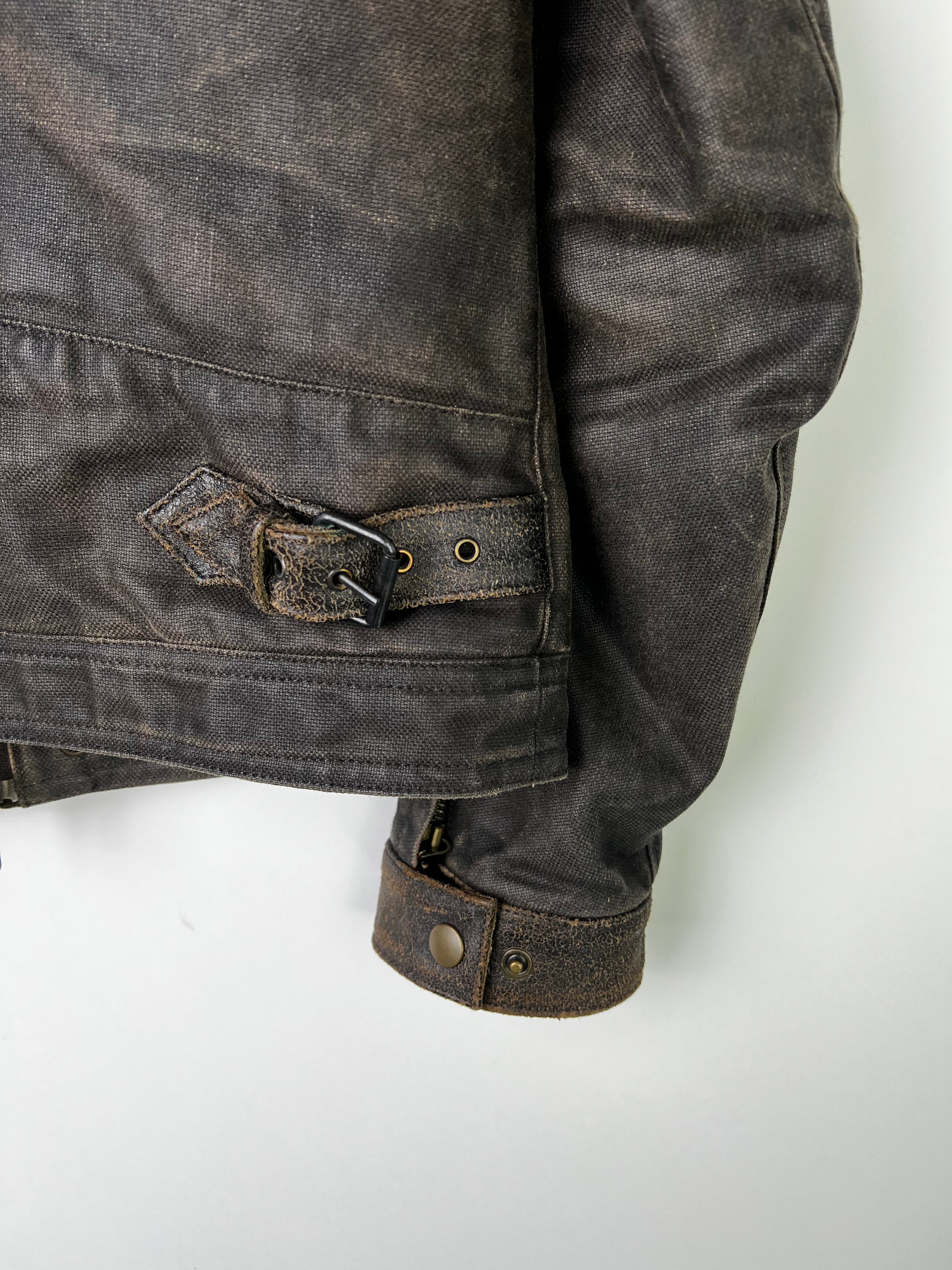 BELSTAFF BLACK PRINCE LEATHER MOTORCYCLE JACKET BROWN - XS/S