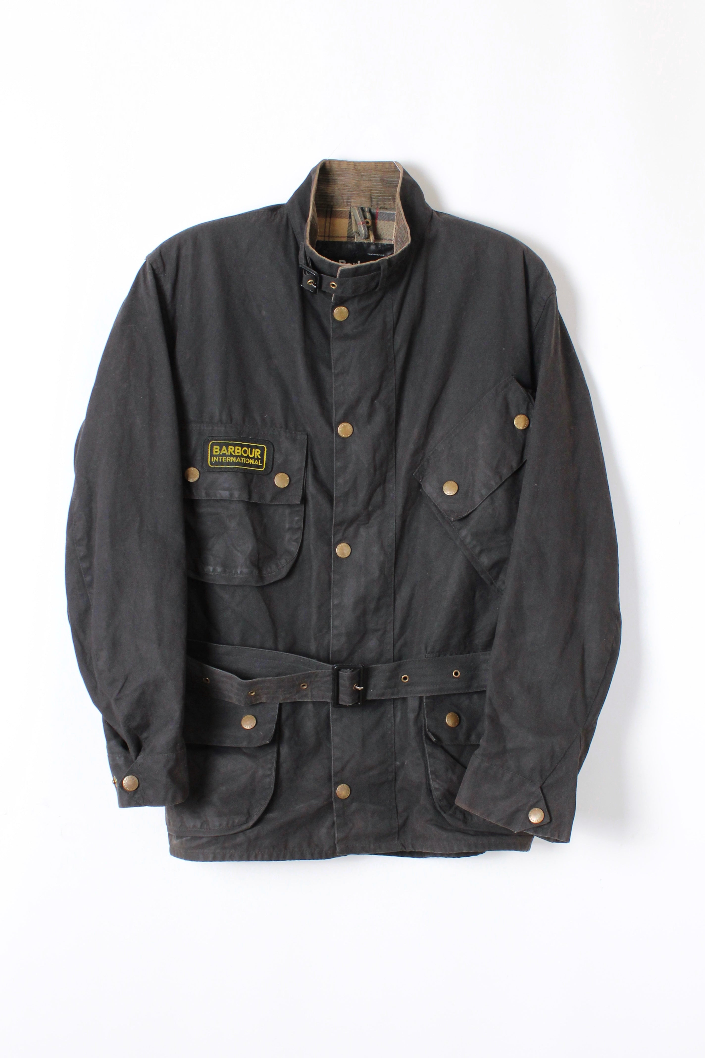 BARBOUR INTERNATIONAL WAXED JACKET BLACK - M/L