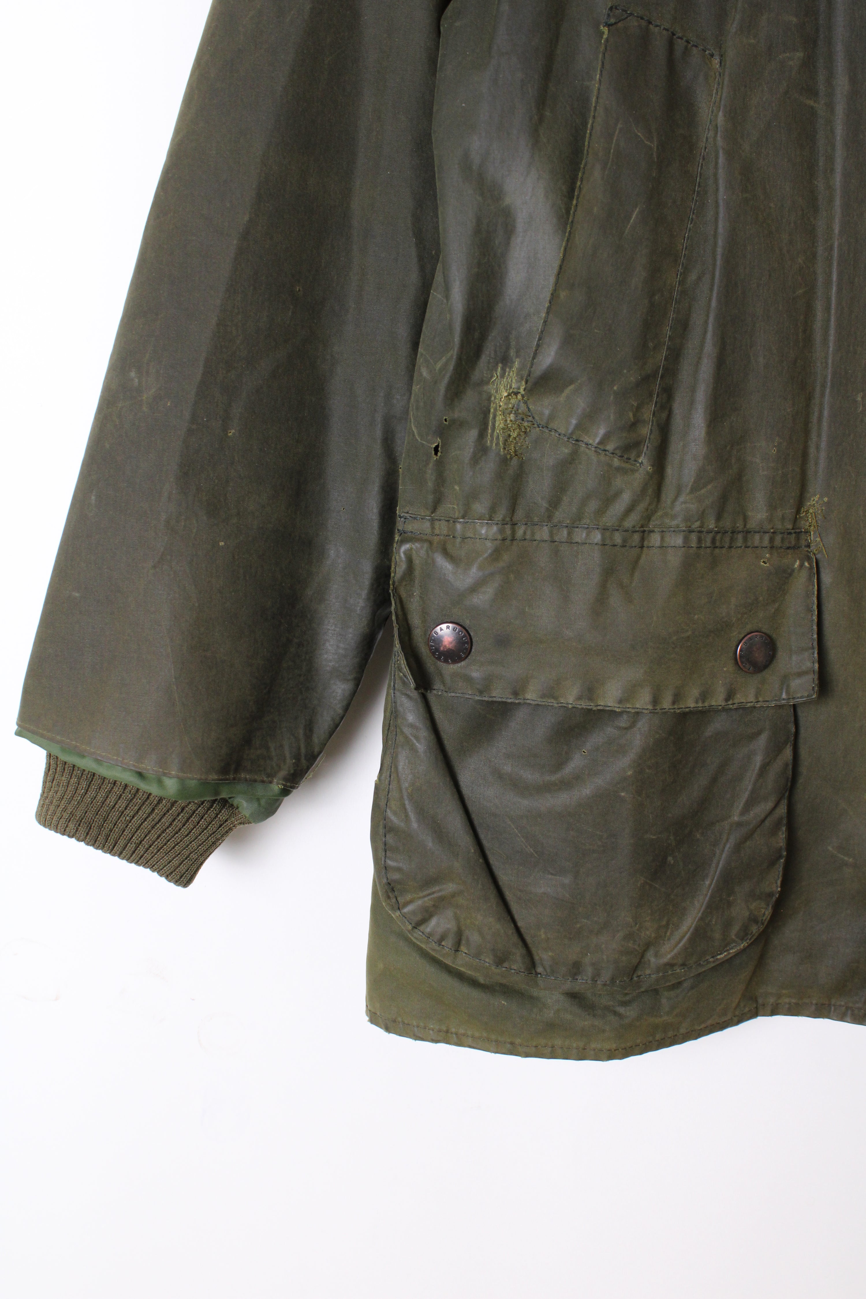 BARBOUR BEDALE WAXED JACKET GREEN - S/M