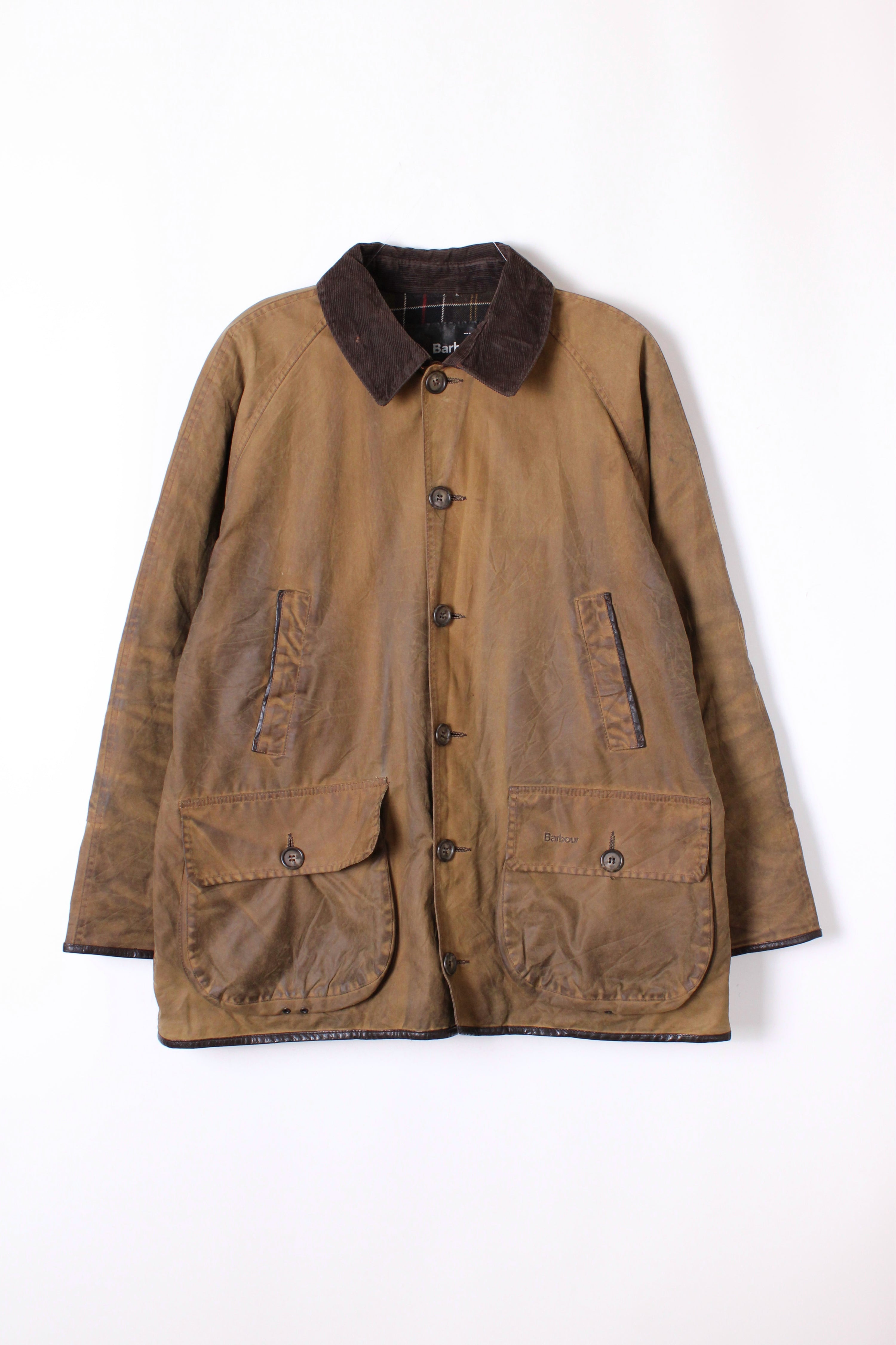 BARBOUR BEAUCHAMP VINTAGE WAXED COAT BROWN - L/XL