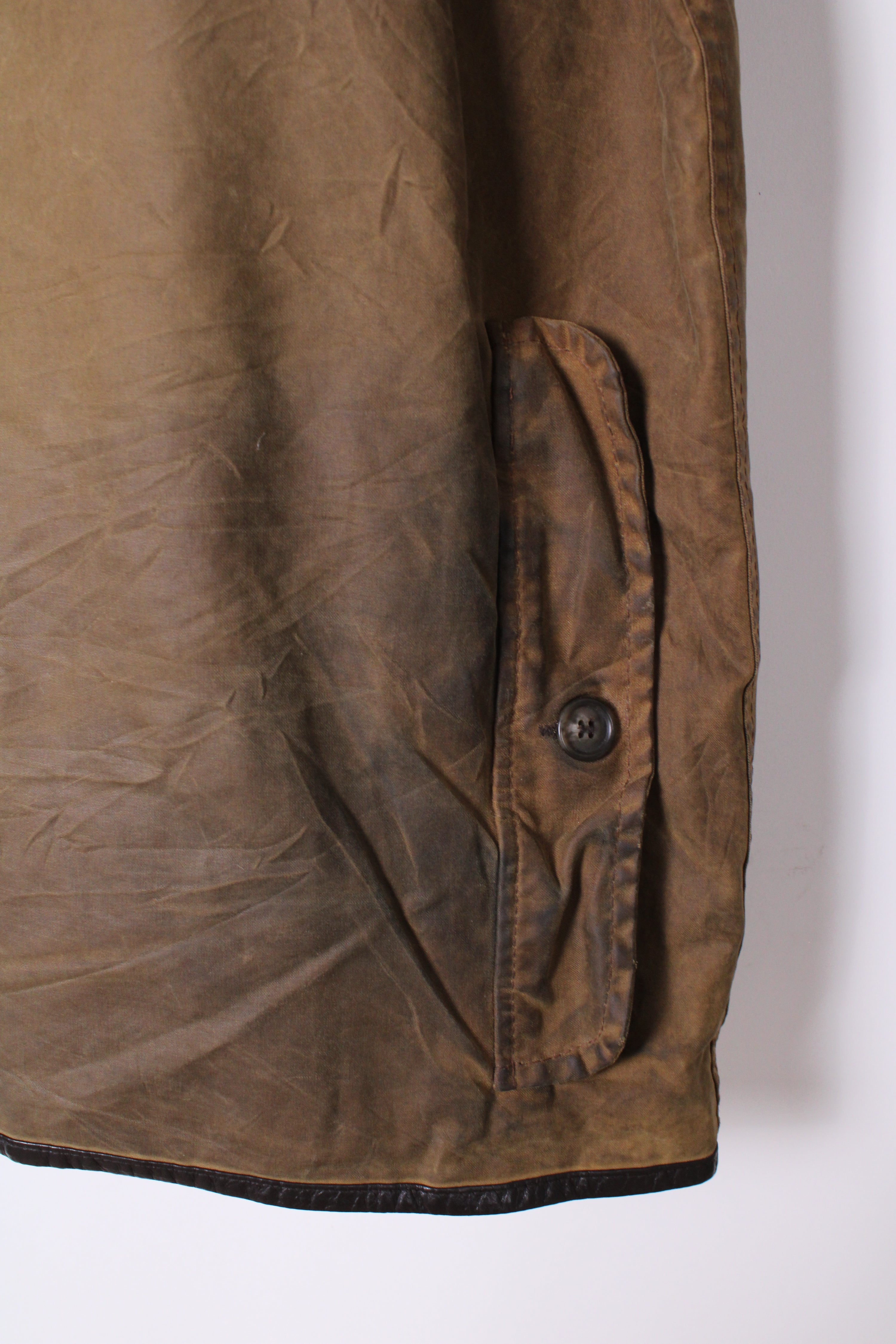 BARBOUR BEAUCHAMP VINTAGE WAXED COAT BROWN - L/XL