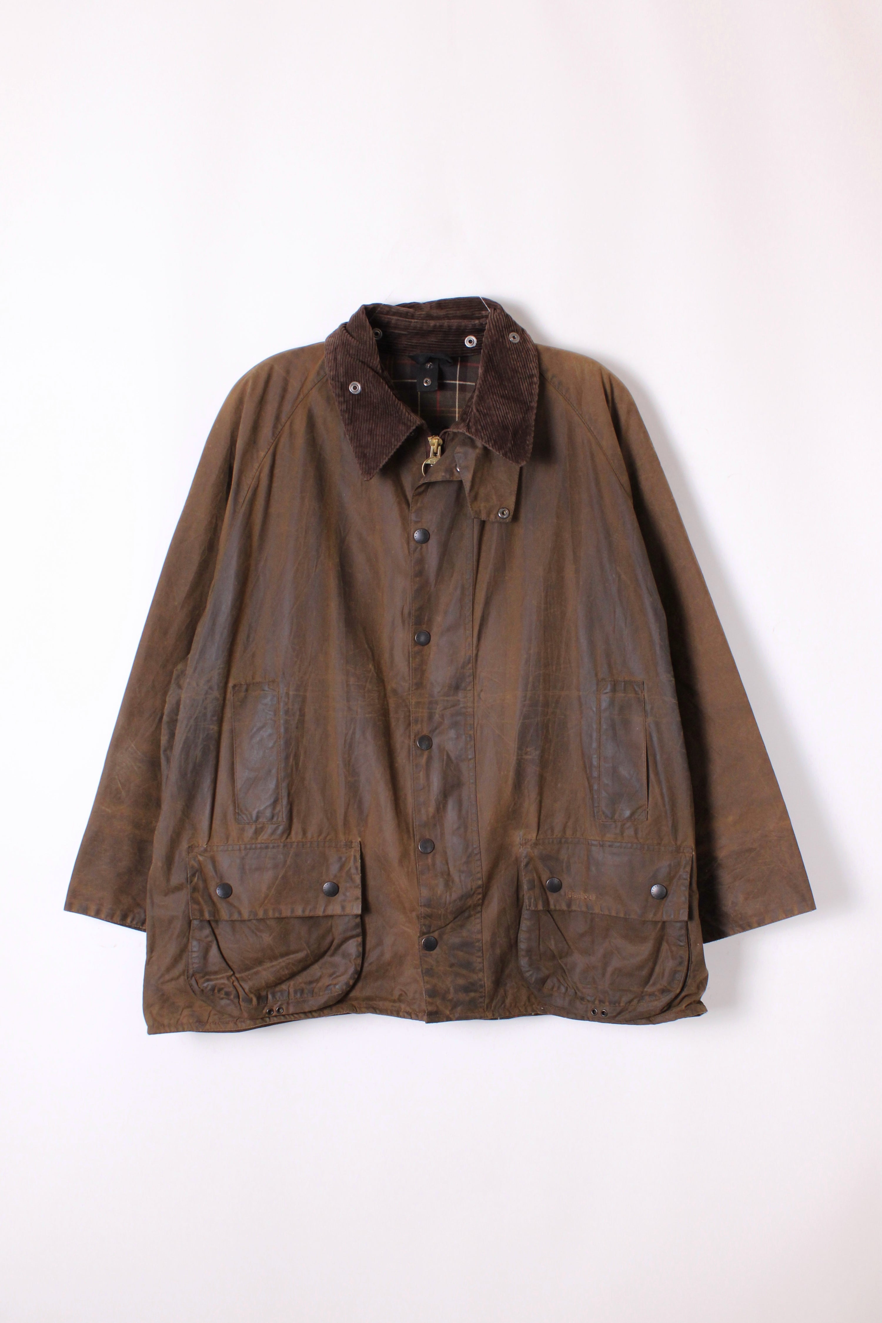 BARBOUR BEAUCHAMP VINTAGE WAXED COAT BROWN - L/XL