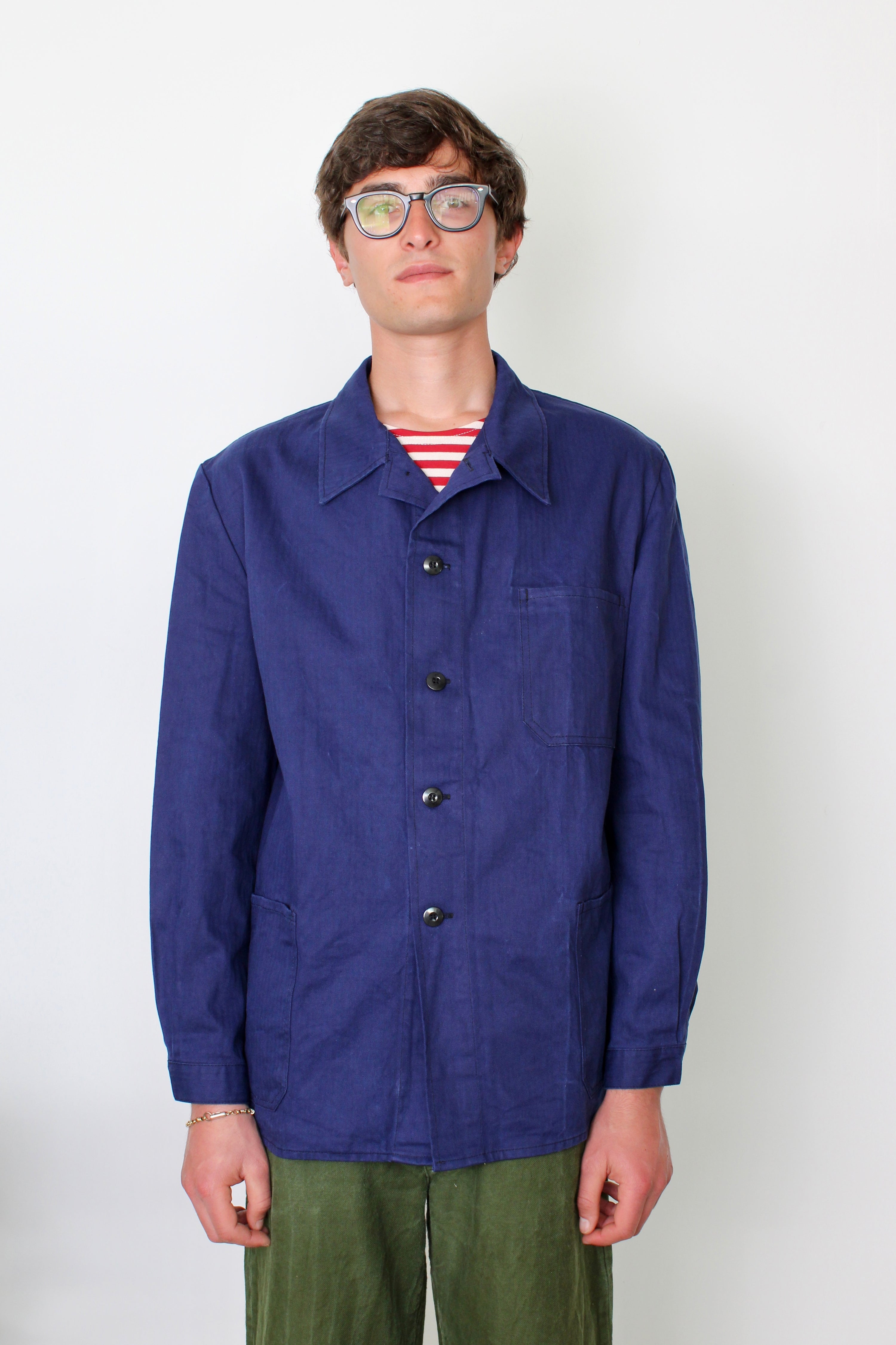 VINTAGE WORK CHORE JACKET HBT BLEU DE TRAVAIL