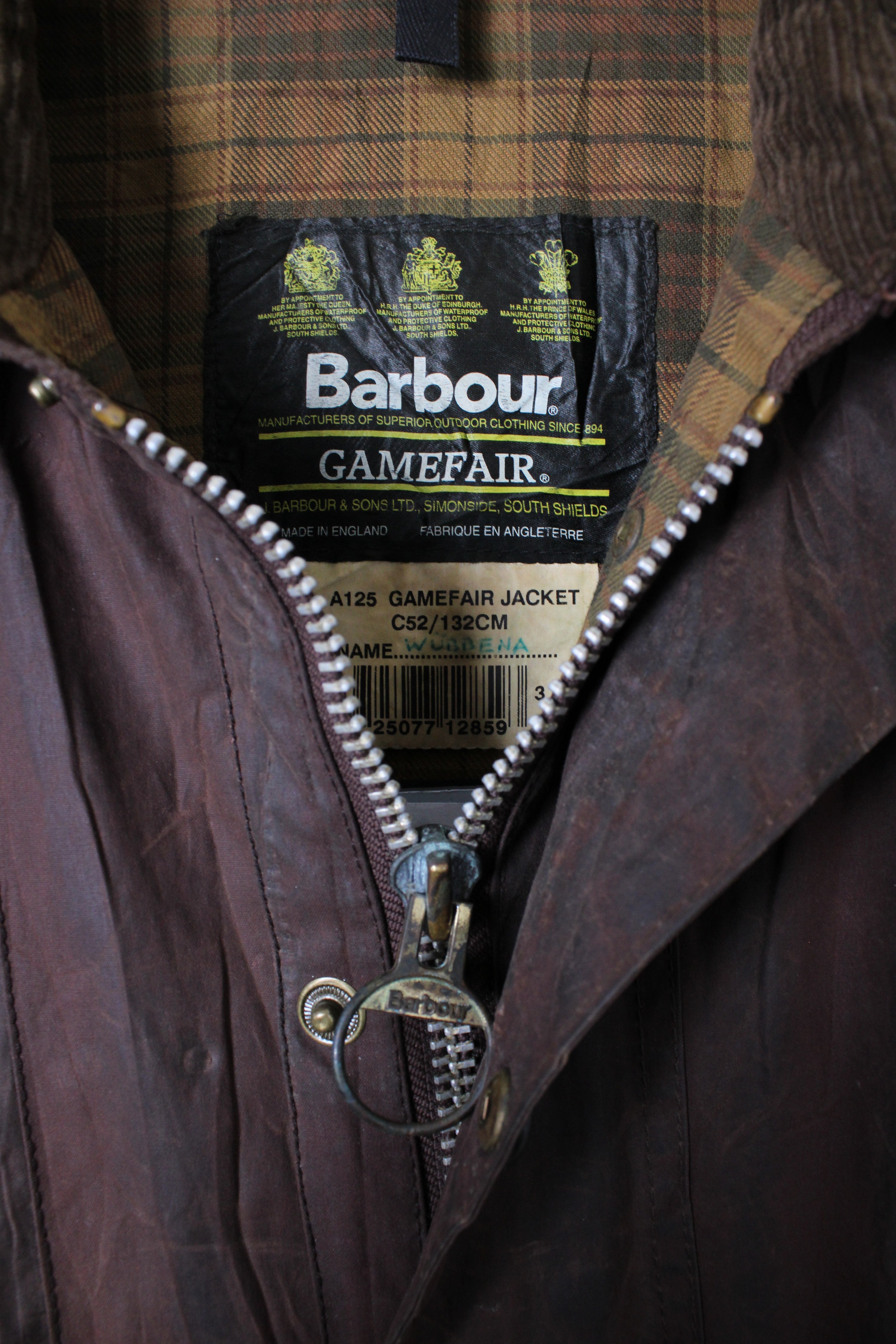 BARBOUR GAMEFAIR WAXED JACKET RUSTIC BROWN - XL/XXL