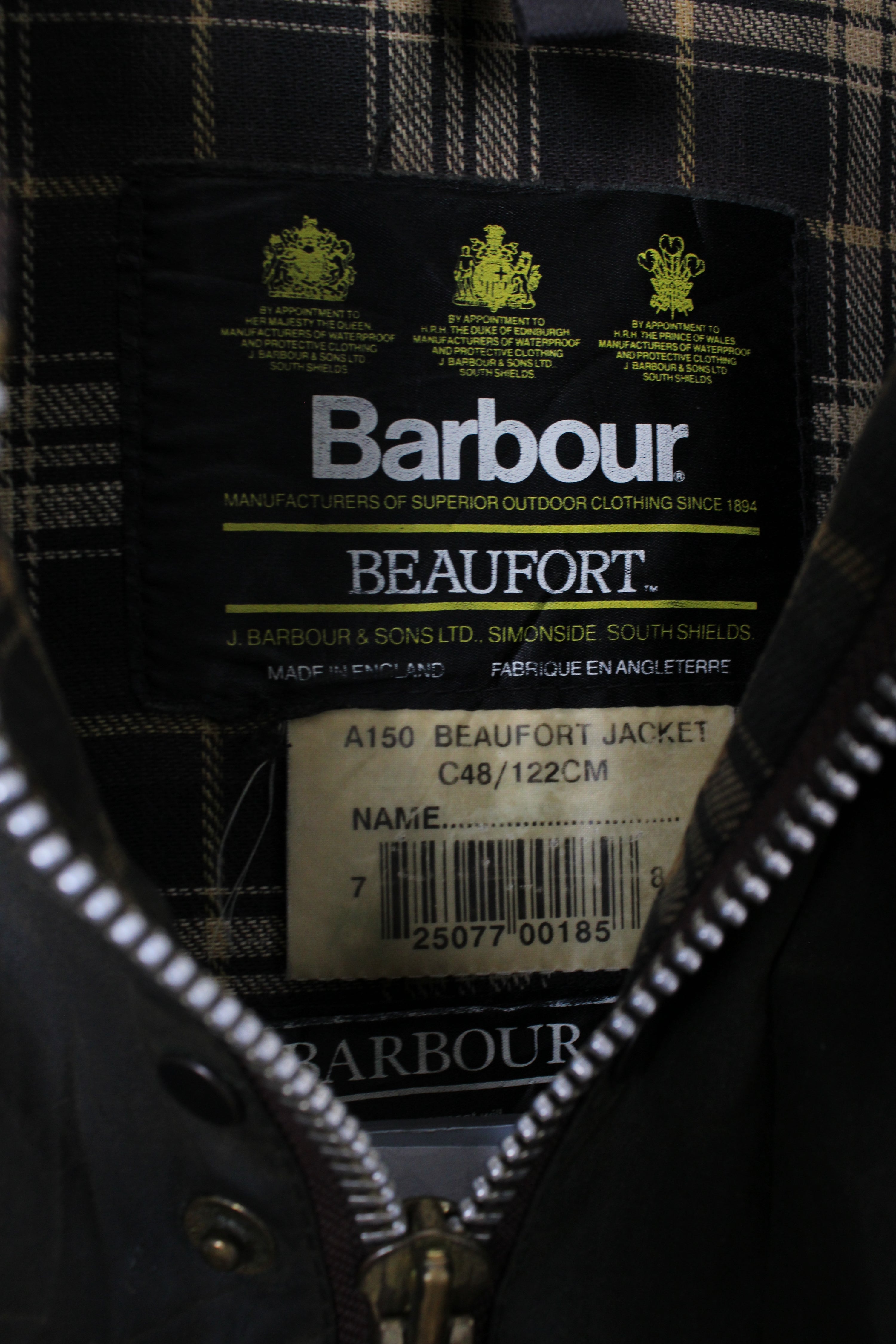 BARBOUR BEAUFORT WAXED JACKET GREEN - XL/XXL